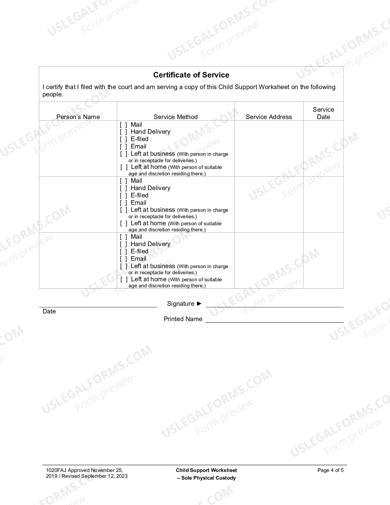 Preview Child Support Obligation Worksheet (Sole Custody And Paternity)