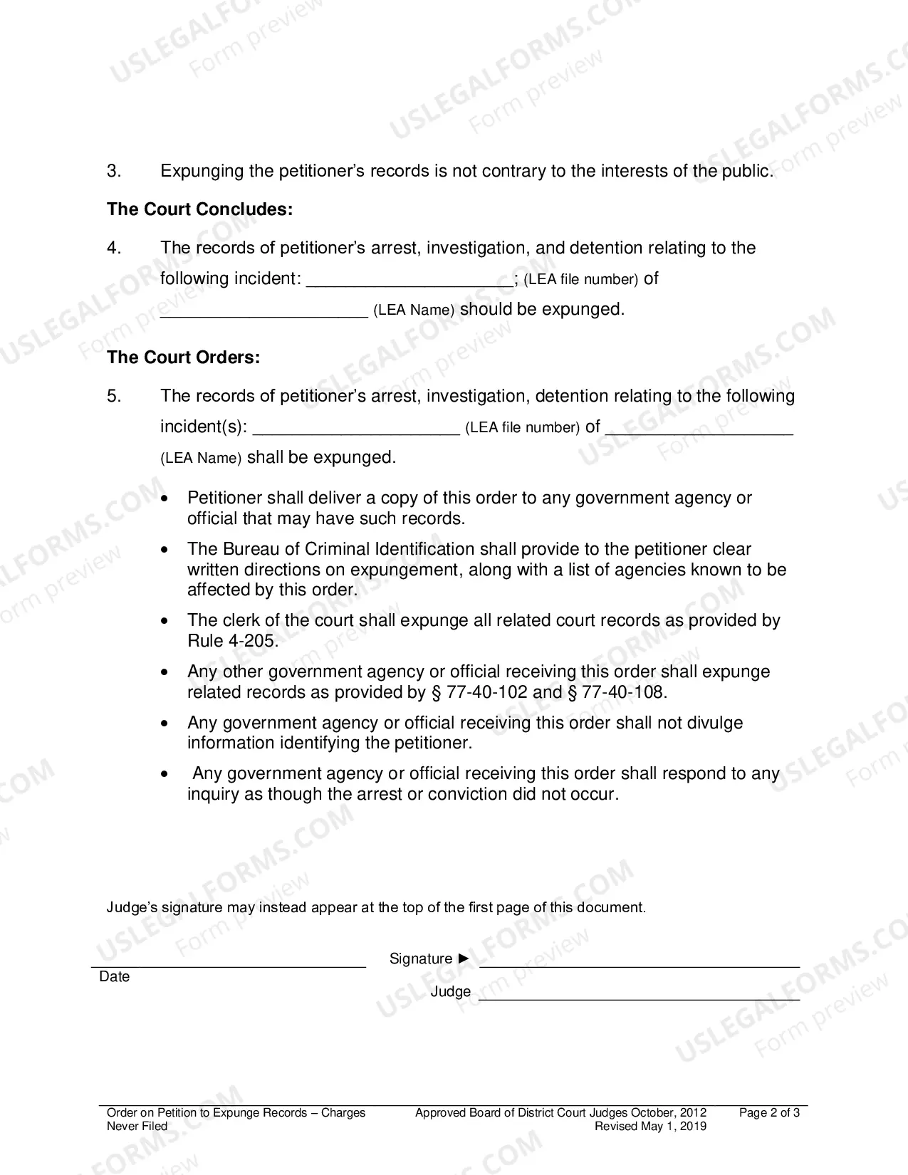 Preview Charges Never Filed