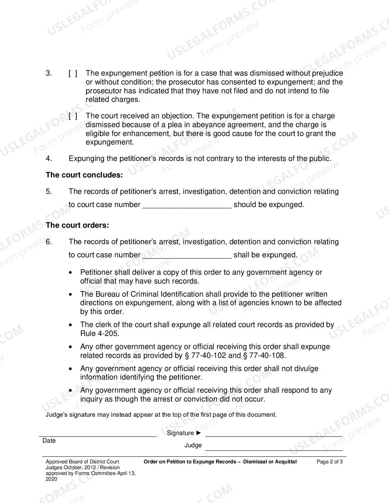 Preview Dismissal or Acquittal