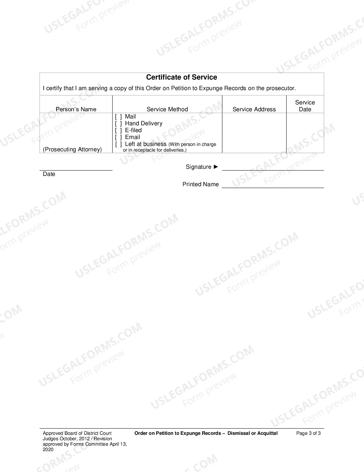 Preview Dismissal or Acquittal