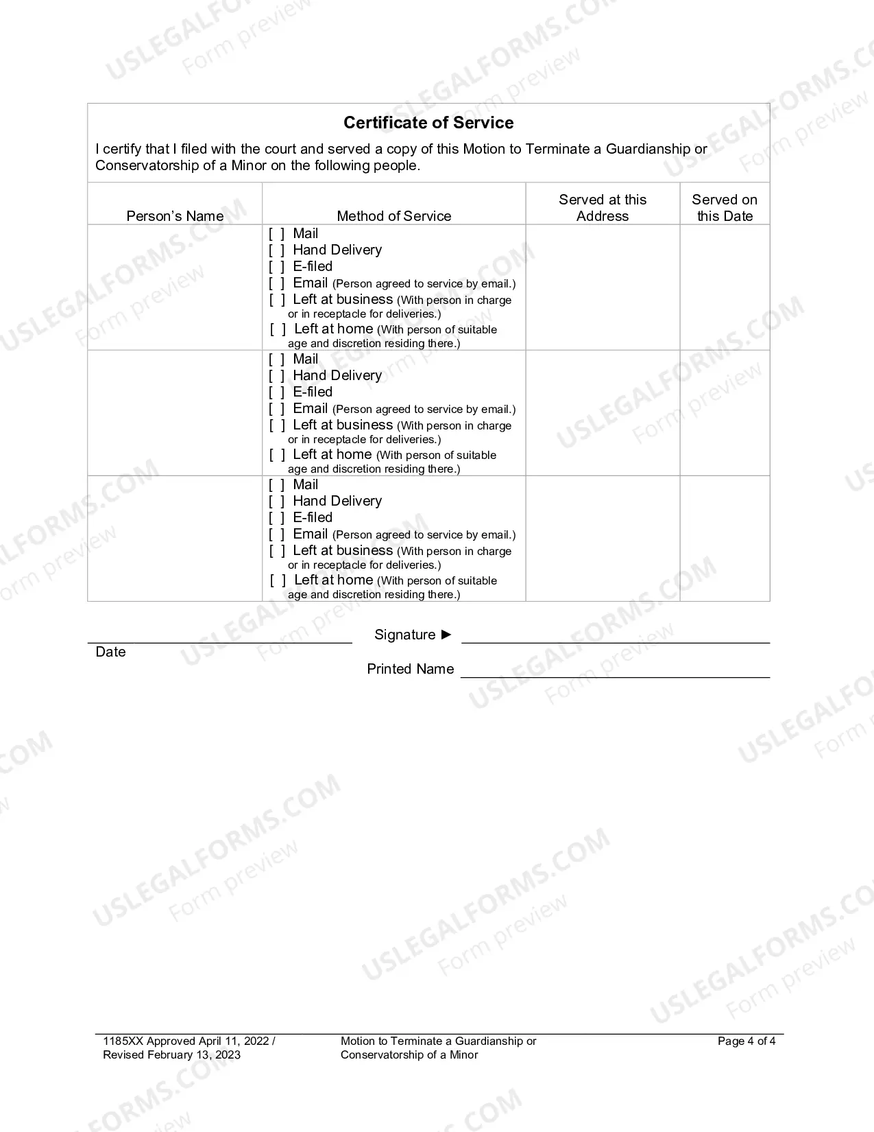 Preview Motion To Terminate Guardianship And-Or Conservatorship