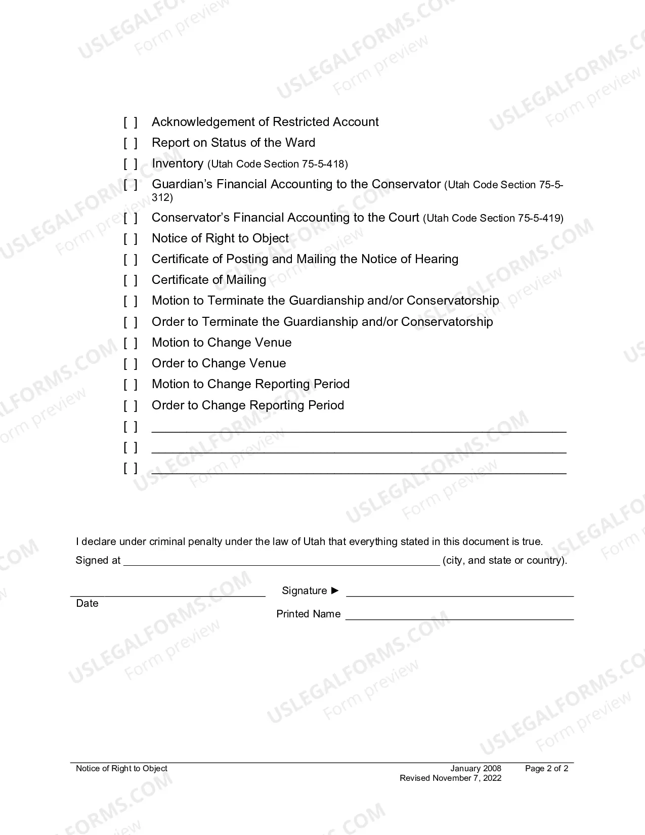 Preview Notice of Right To Object