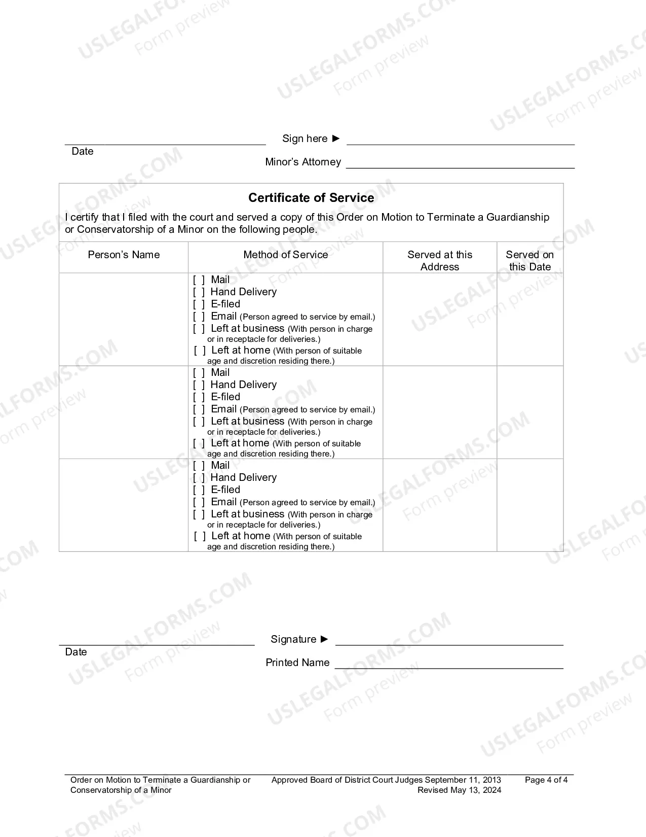 Preview Order To Terminate Guardianship And-Or Conservatorship