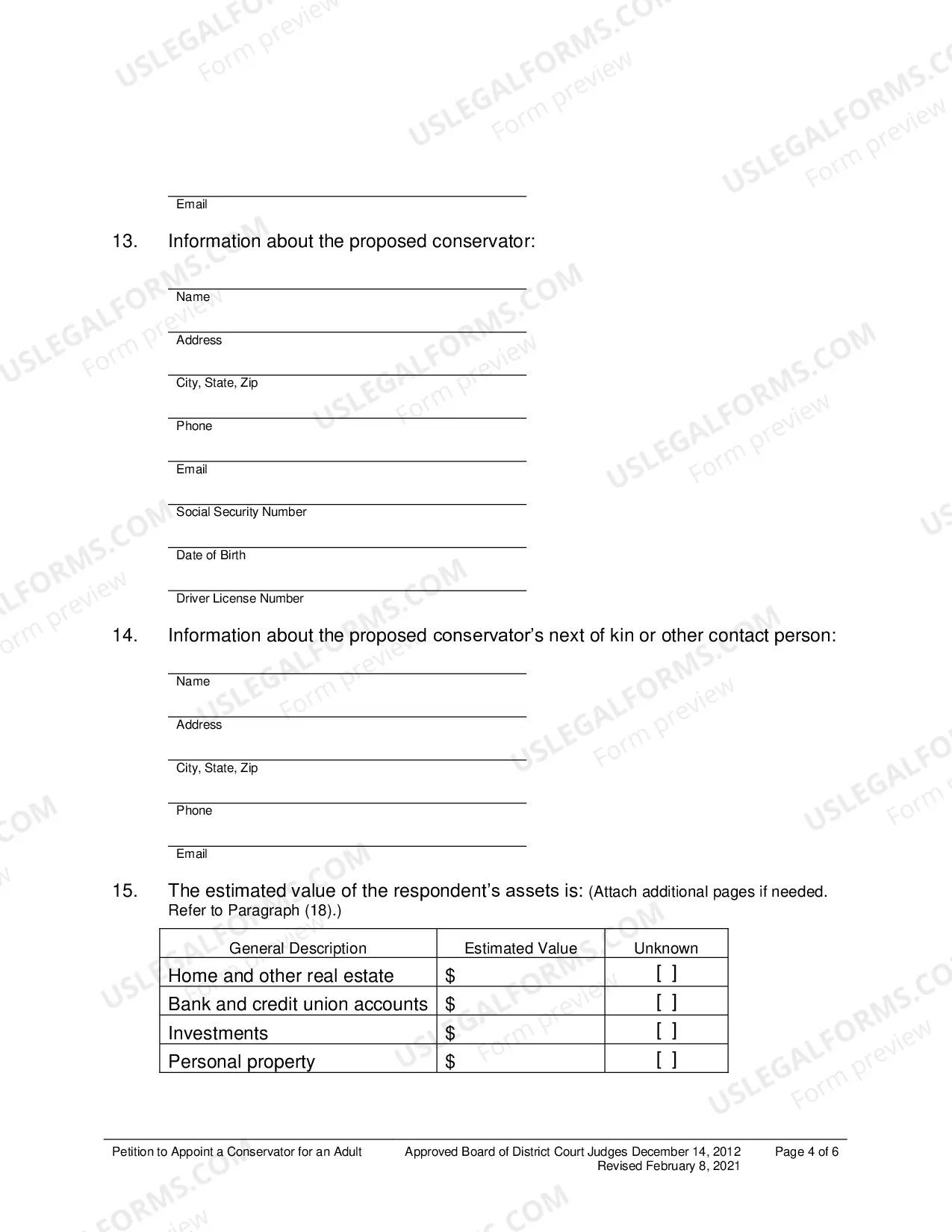 Preview Petition To Appoint Conservator For Adult