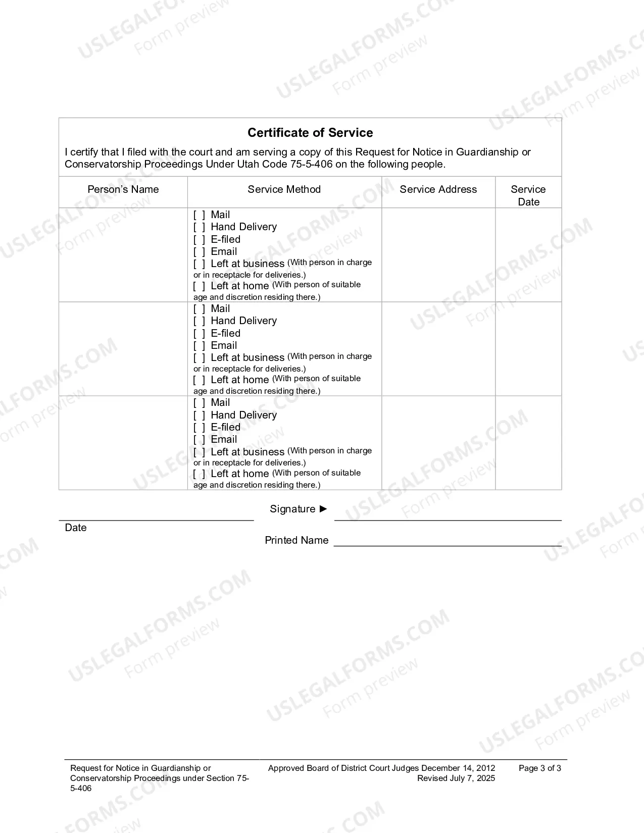 Preview Request For Notice Under Section 75-5-406