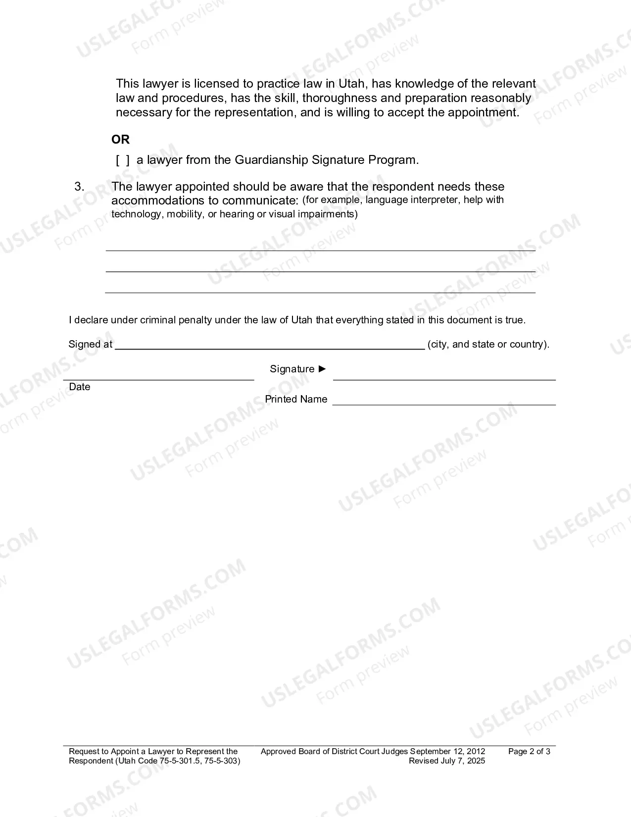 Preview Request To Appoint Attorney To Represent Respondent