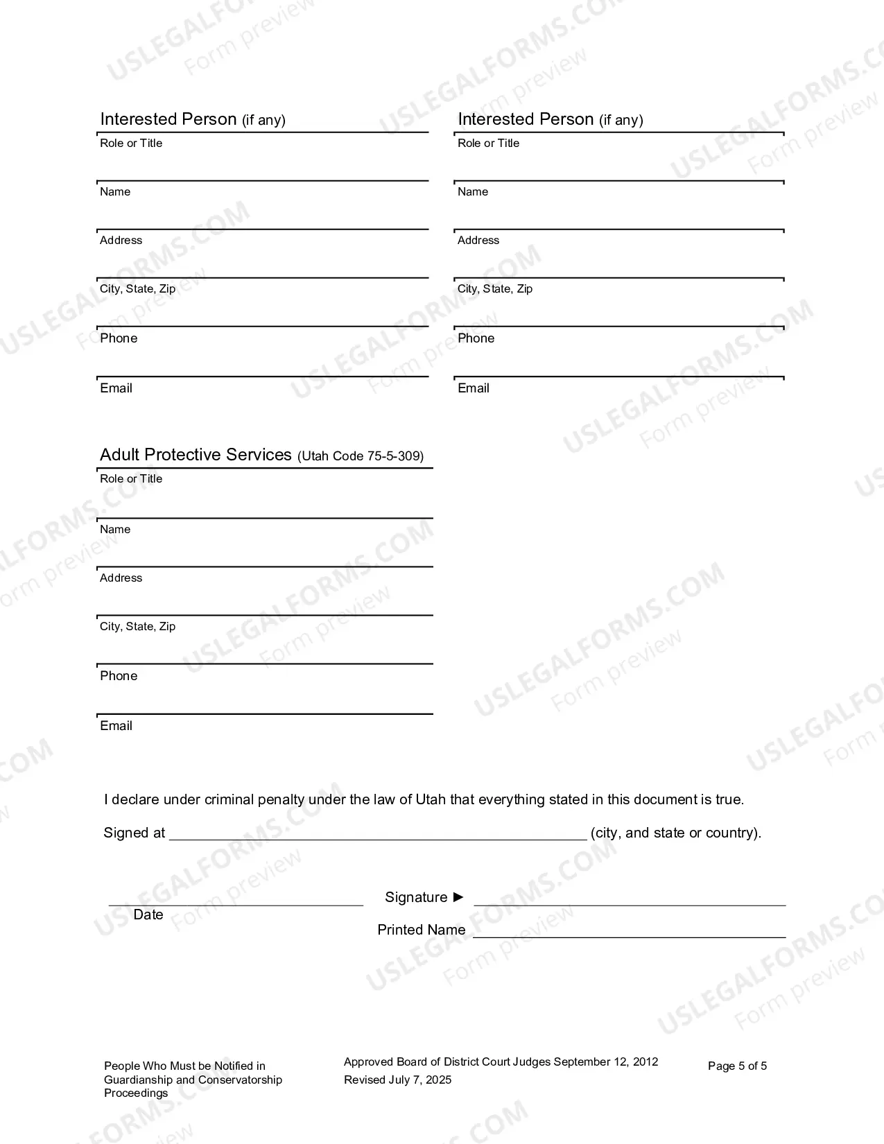 Preview Schedule A - People Who Must Be Served With Notice of Hearing (Respondent)