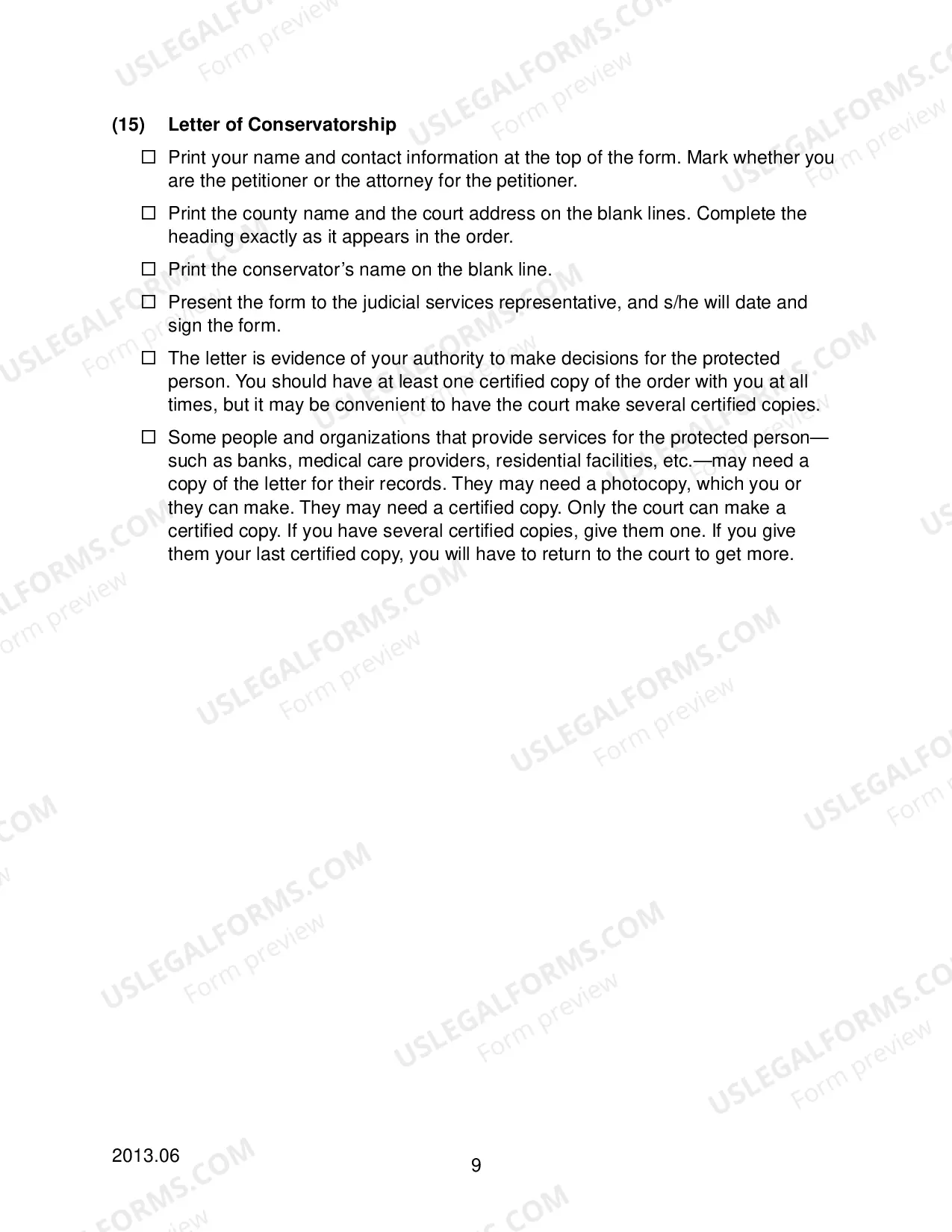 Preview Checklist