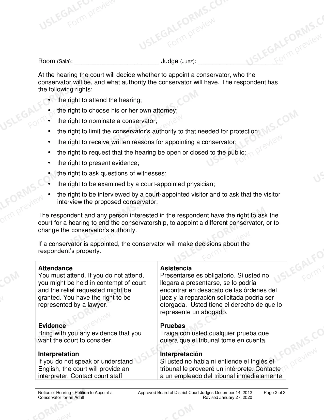 Preview Notice of Hearing