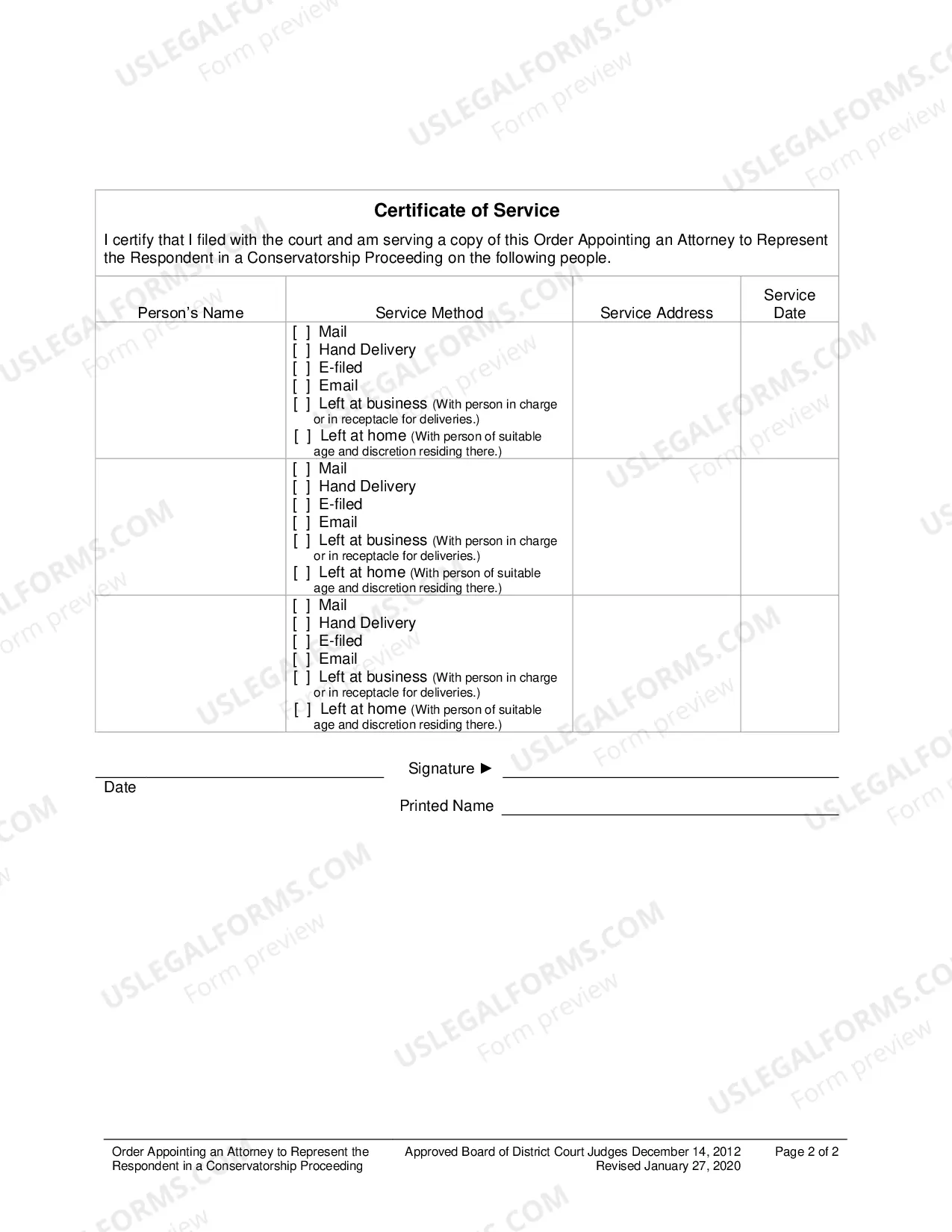 Preview Order Appointing an Attorney to Represent the Respondent