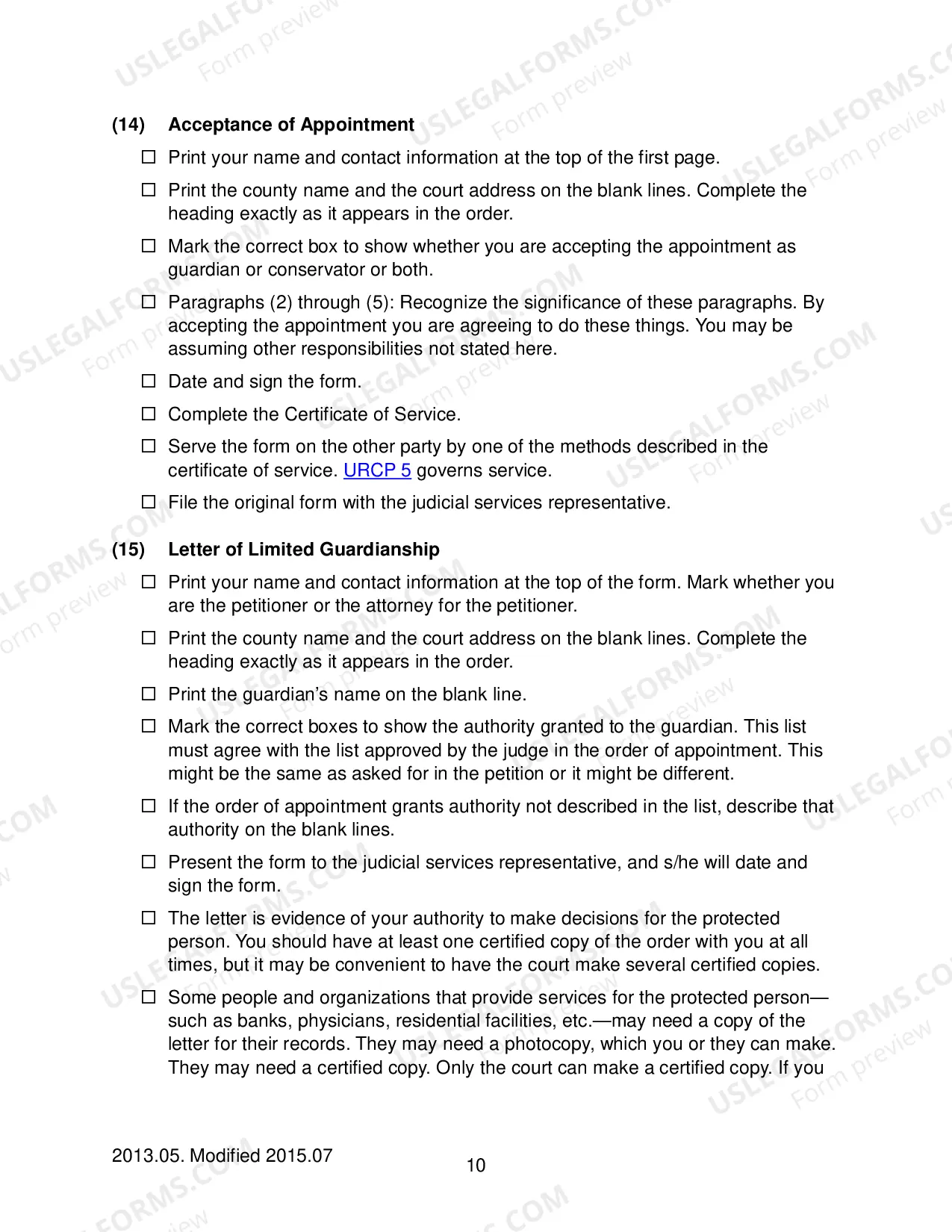 Preview Checklist