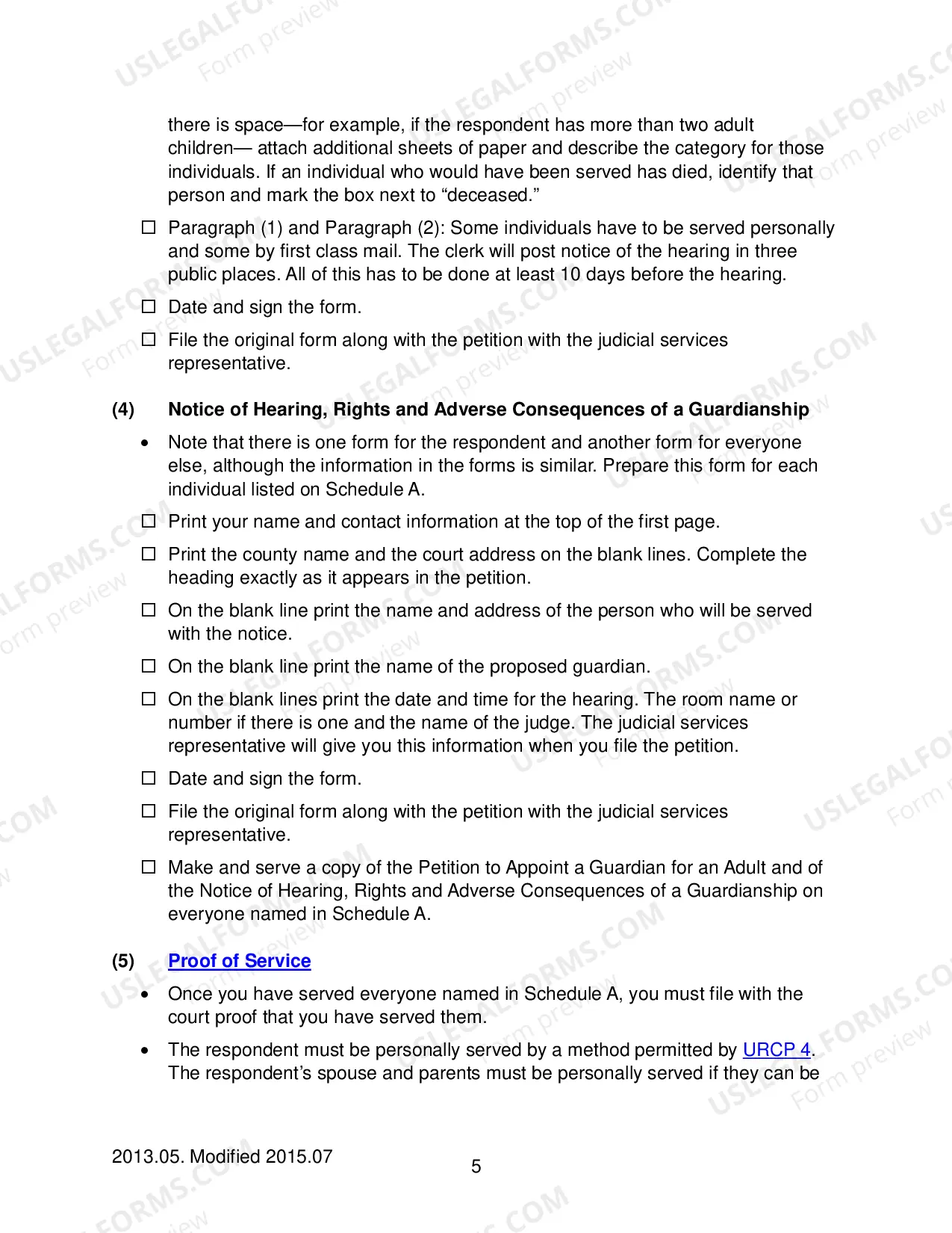 Preview Checklist