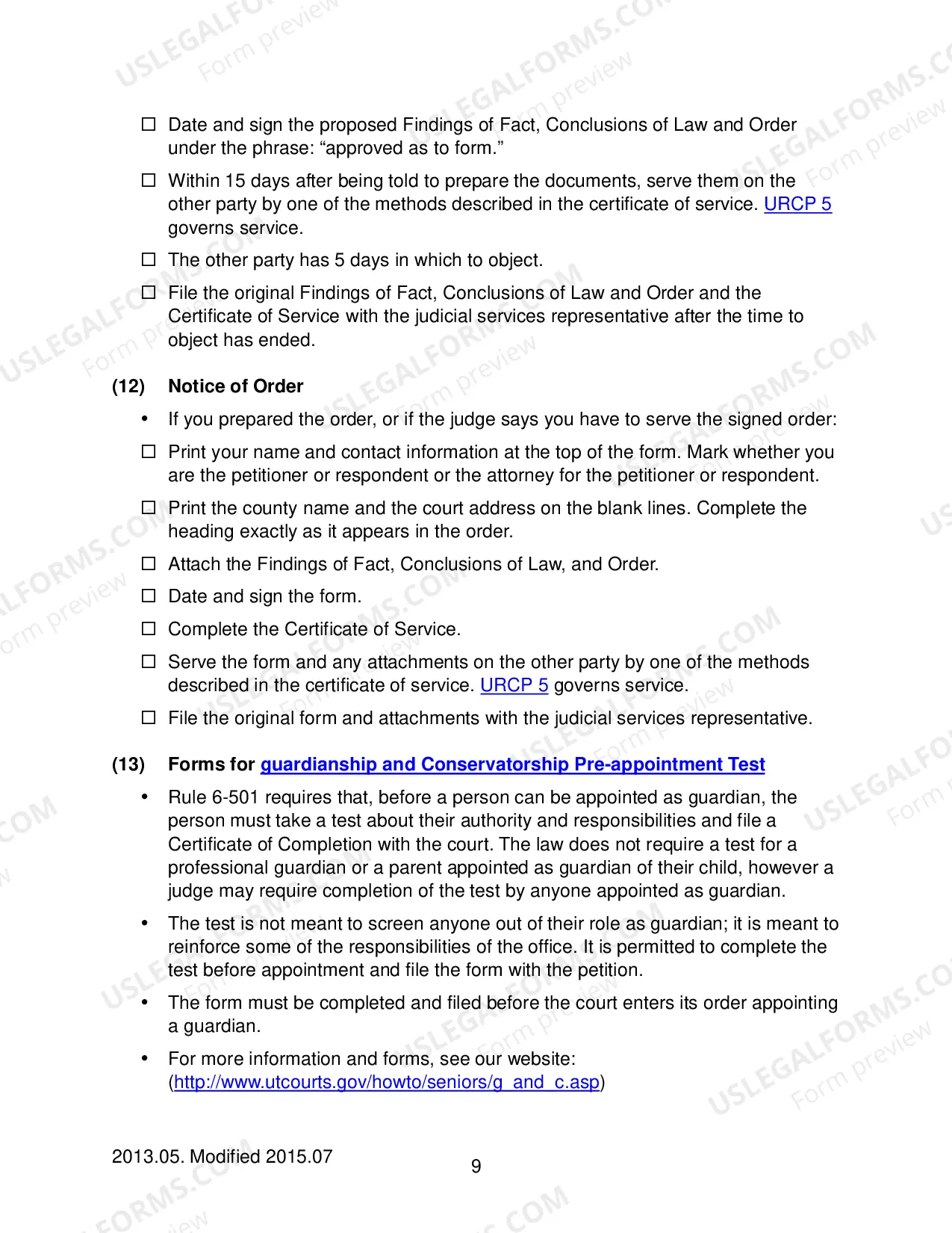 Preview Checklist