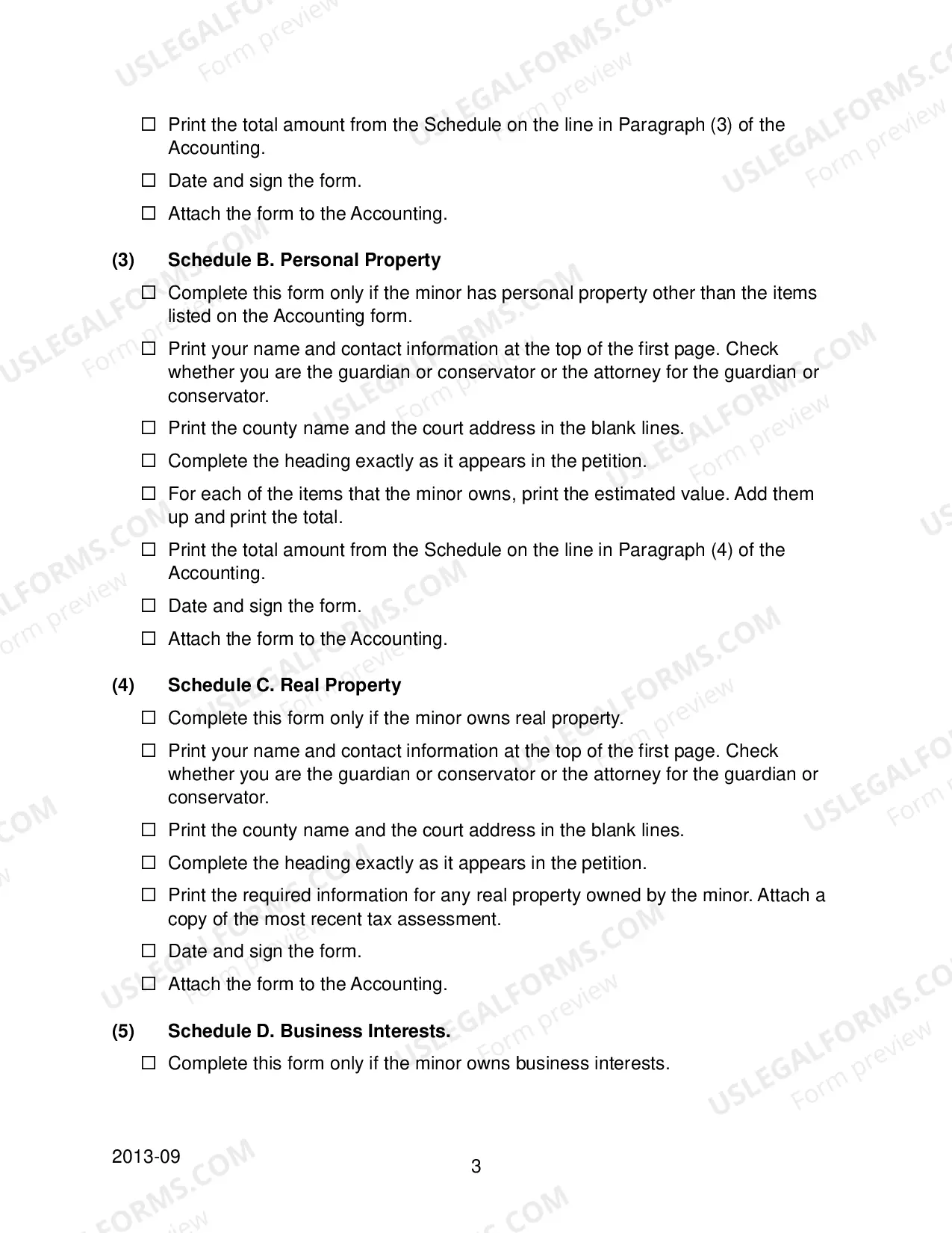 Preview Checklist for Financial Accounting Forms