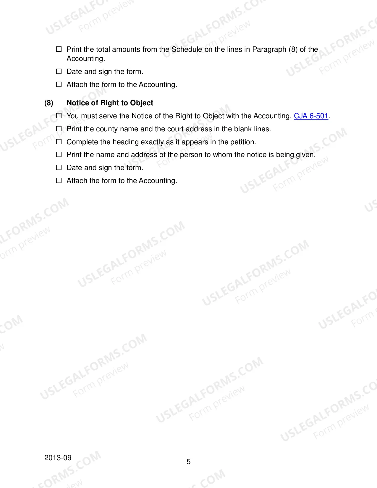 Preview Checklist for Financial Accounting Forms