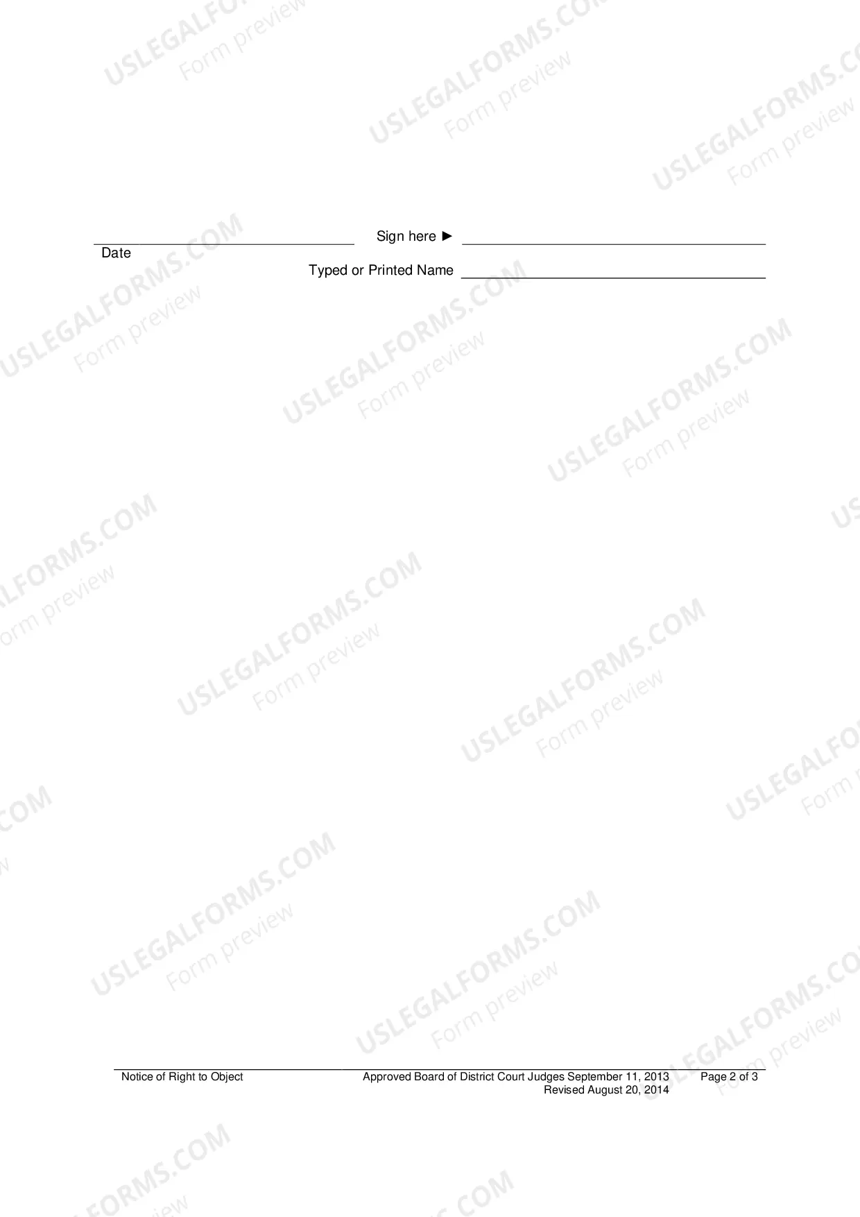 Preview Notice of Right to Object