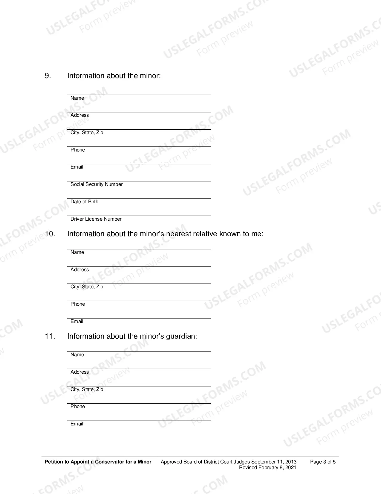 Preview Petition to Appoint a Conservator for a Minor