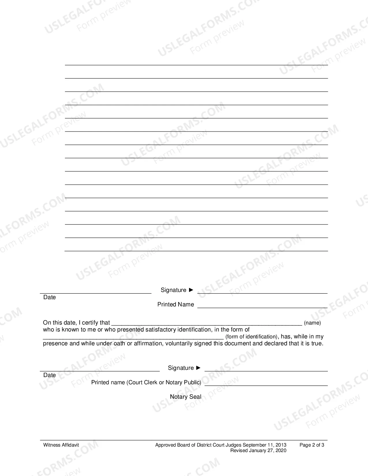 Preview Witness Affidavit