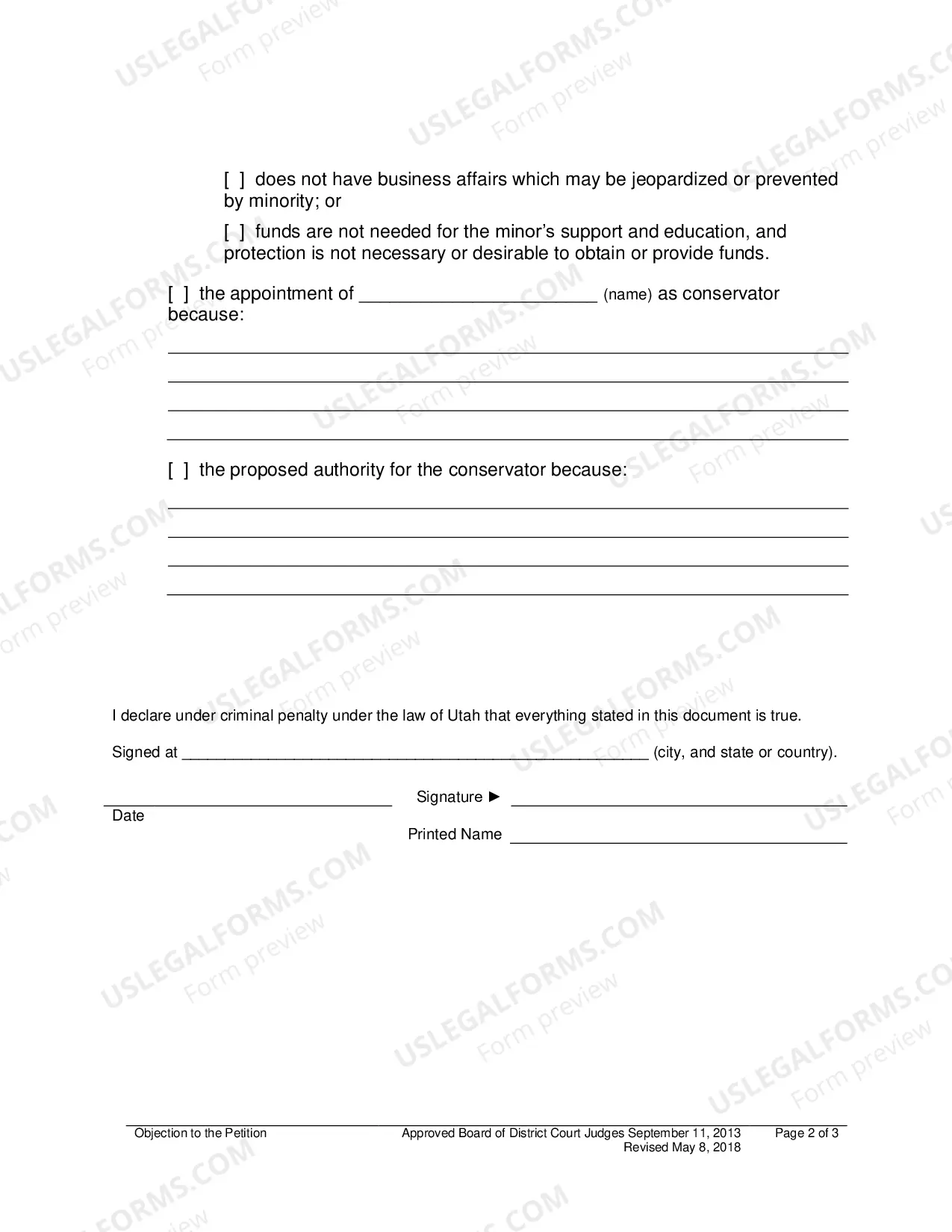 Preview Objection to the Petition