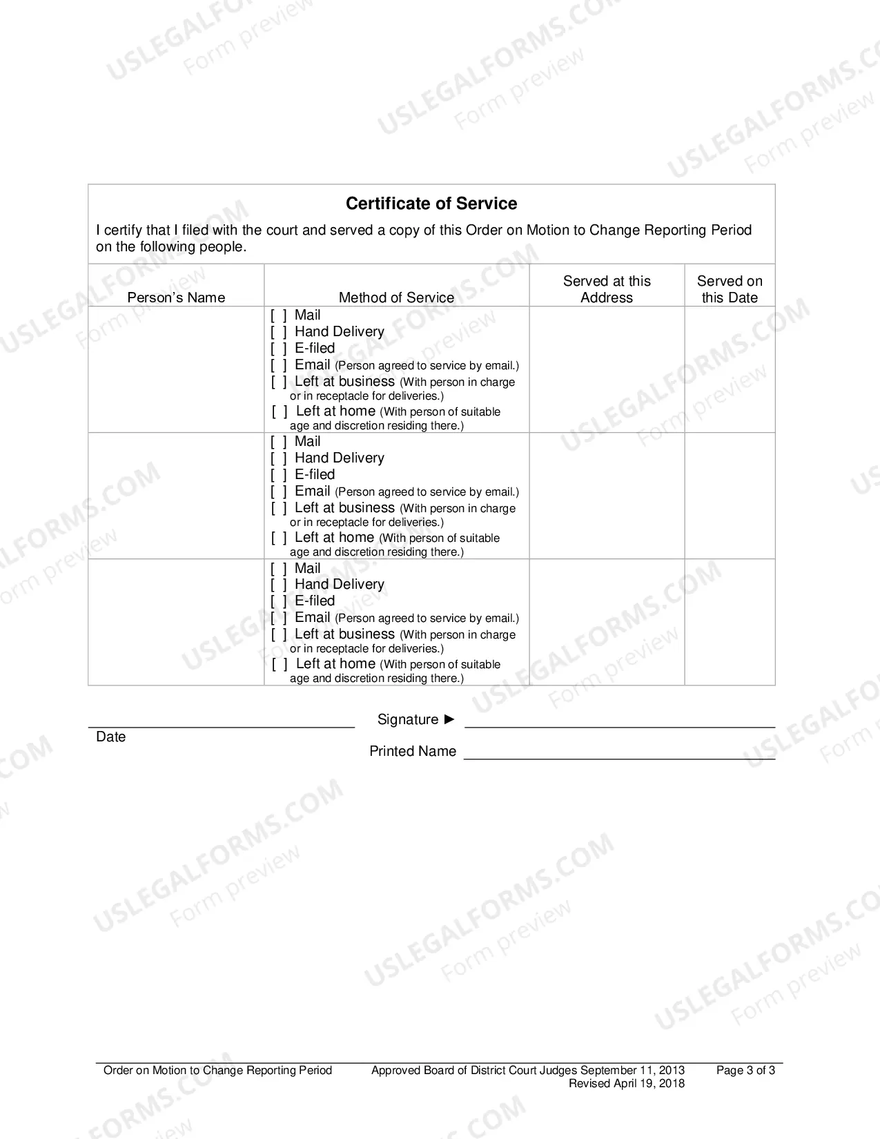 Preview Order on Motion to Change Reporting Period