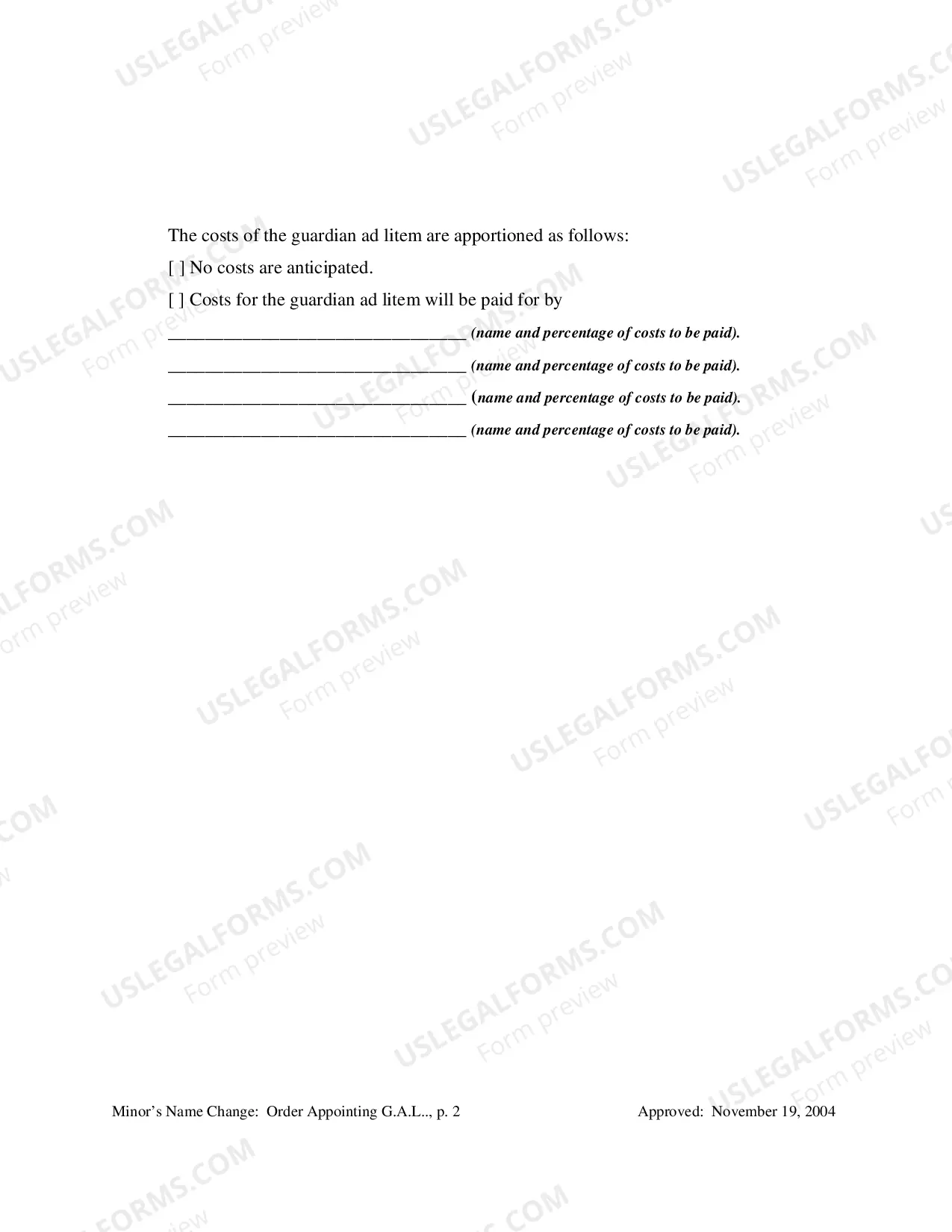 Preview Order Appointing Guardian Ad Litem