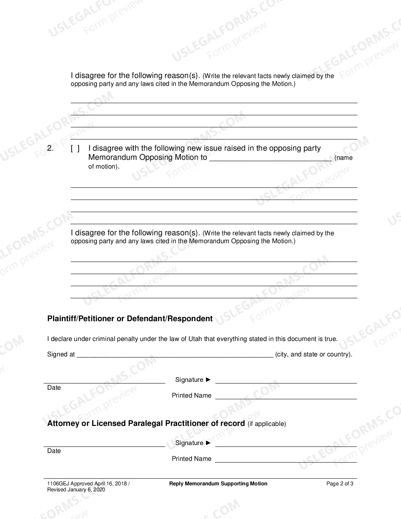 Preview Reply Memorandum Supporting Motion