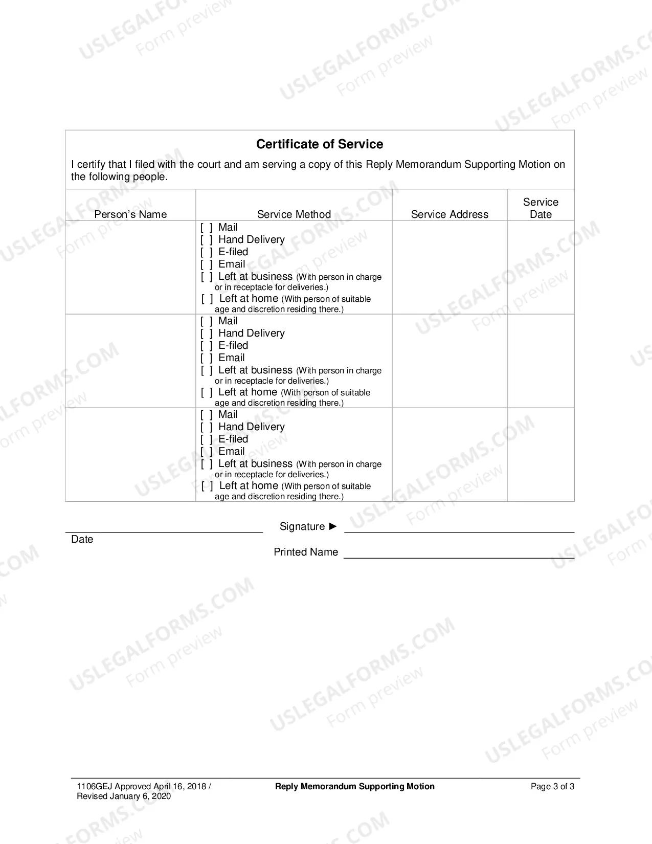 Preview Reply Memorandum Supporting Motion