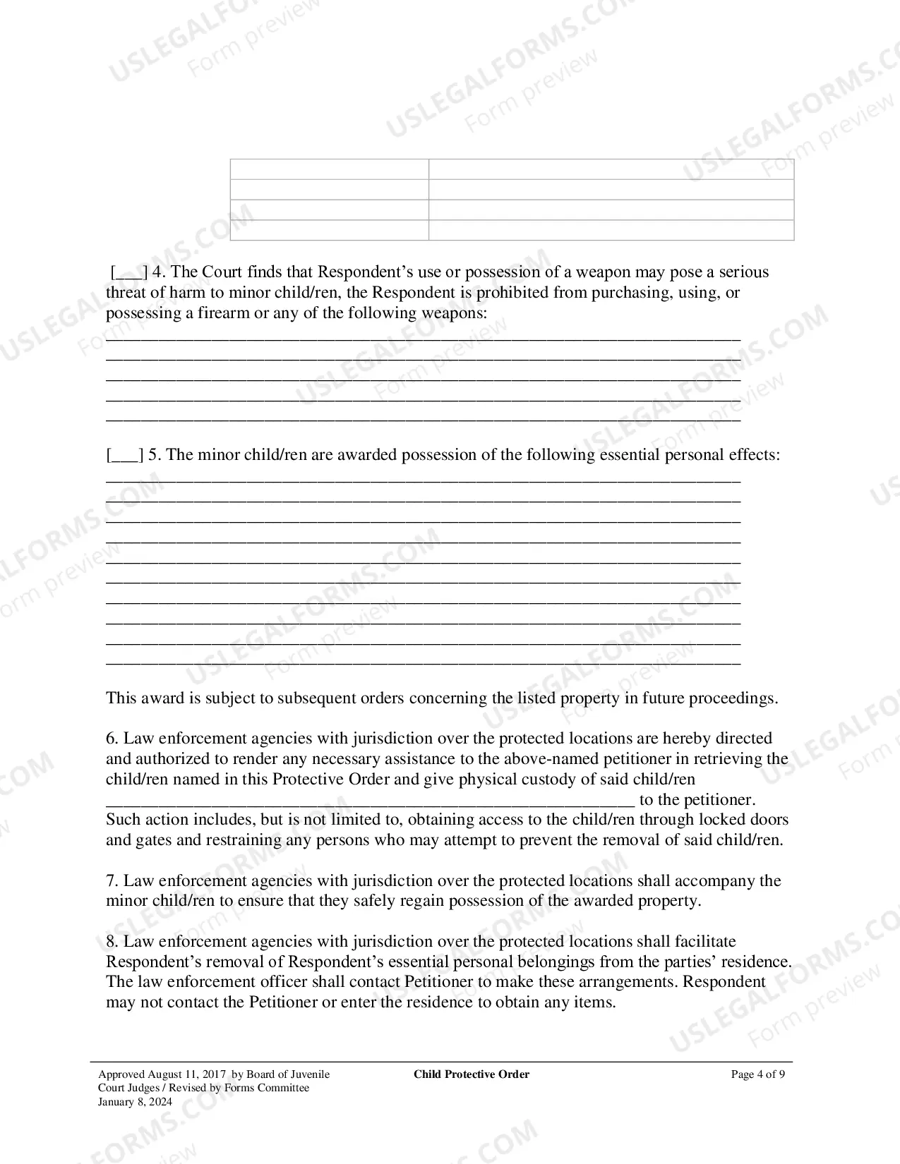 Preview Child Protective Order