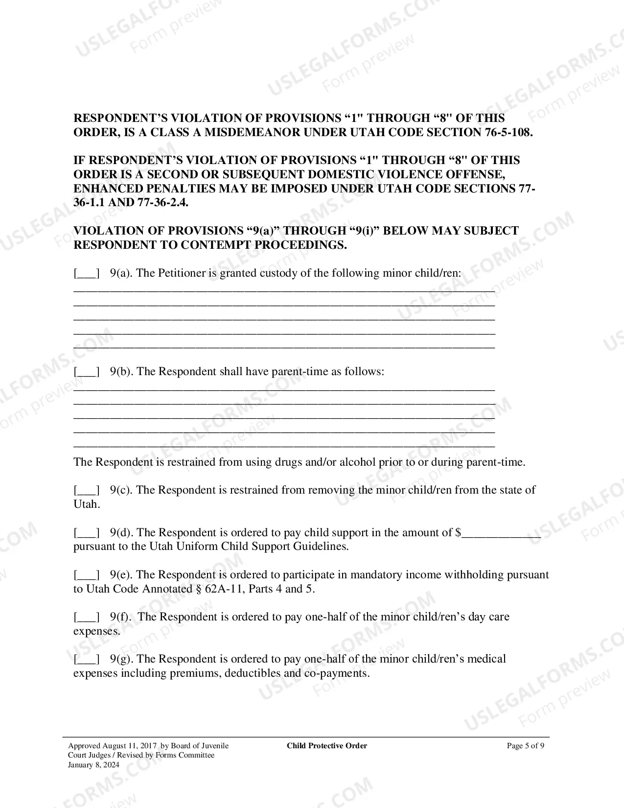 Preview Child Protective Order