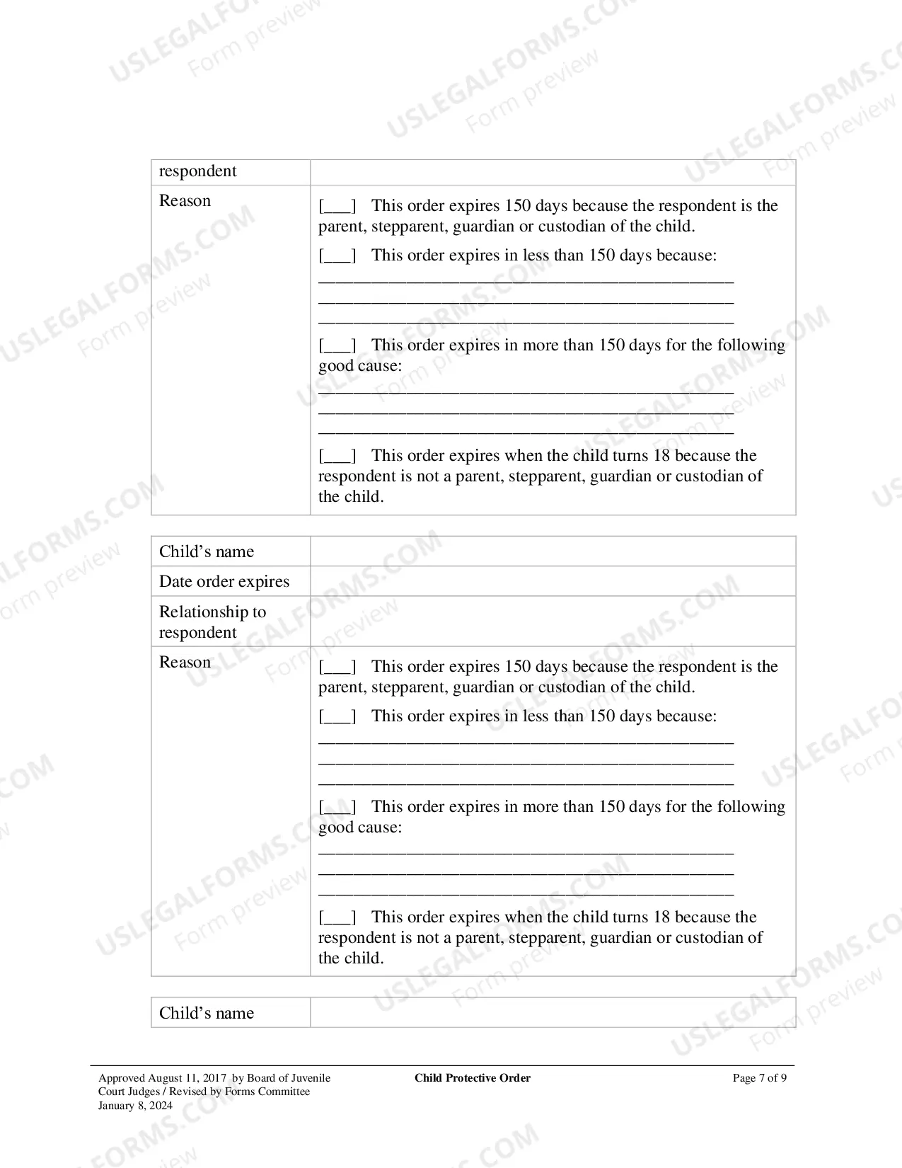 Preview Child Protective Order