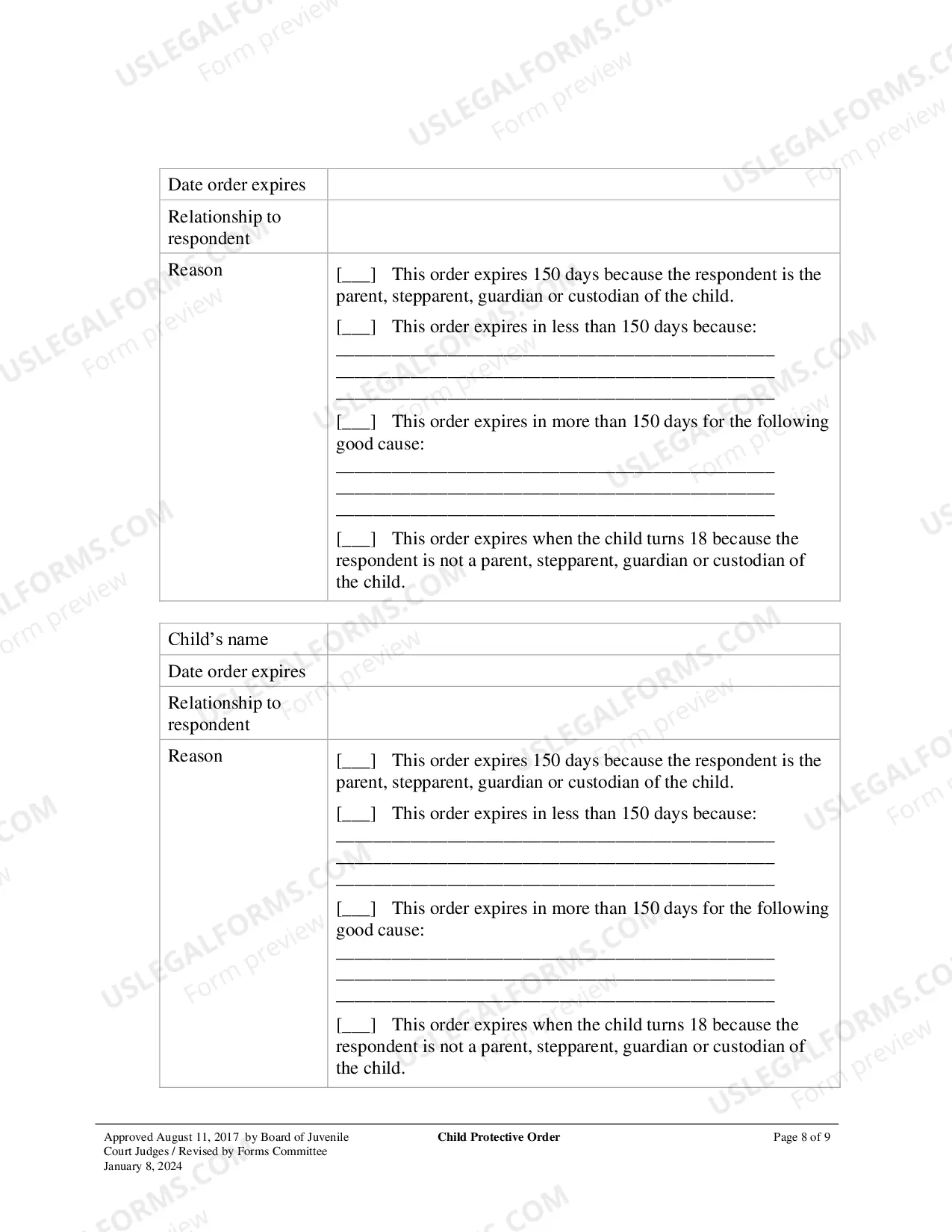 Preview Child Protective Order
