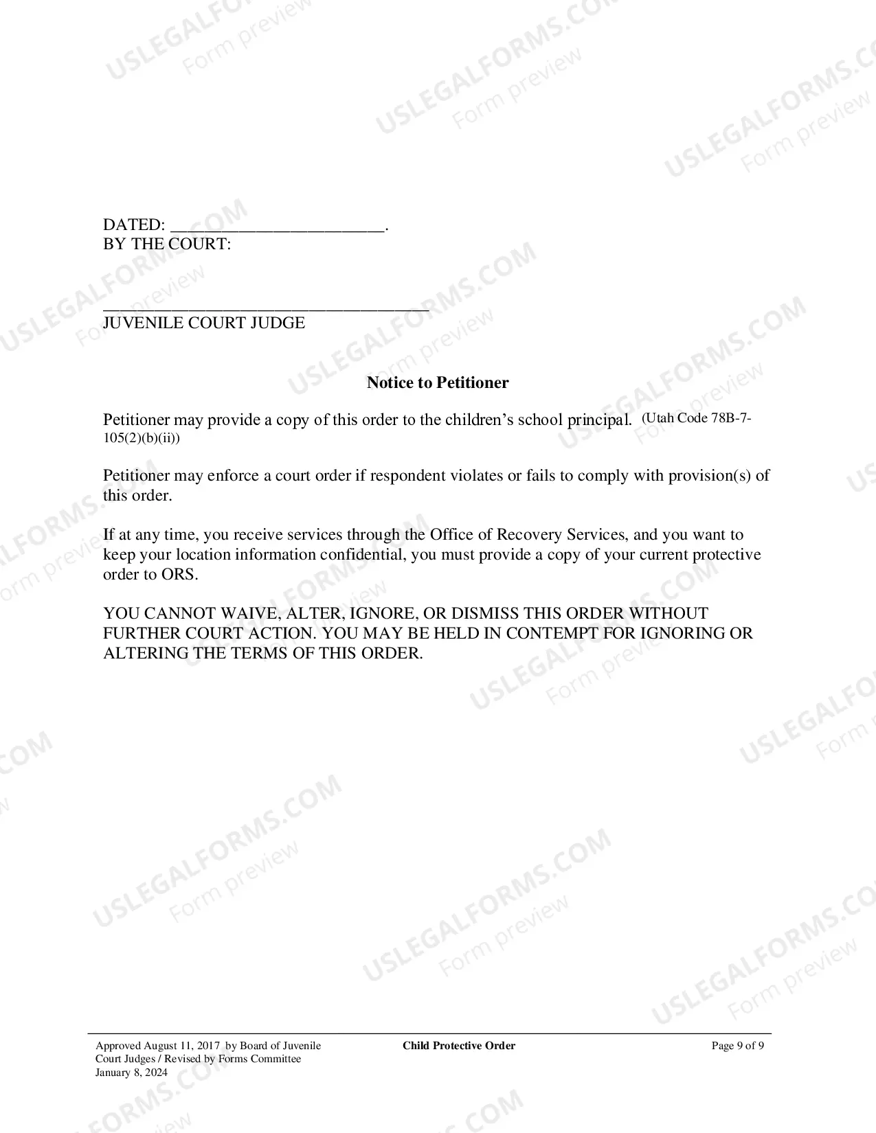 Preview Child Protective Order