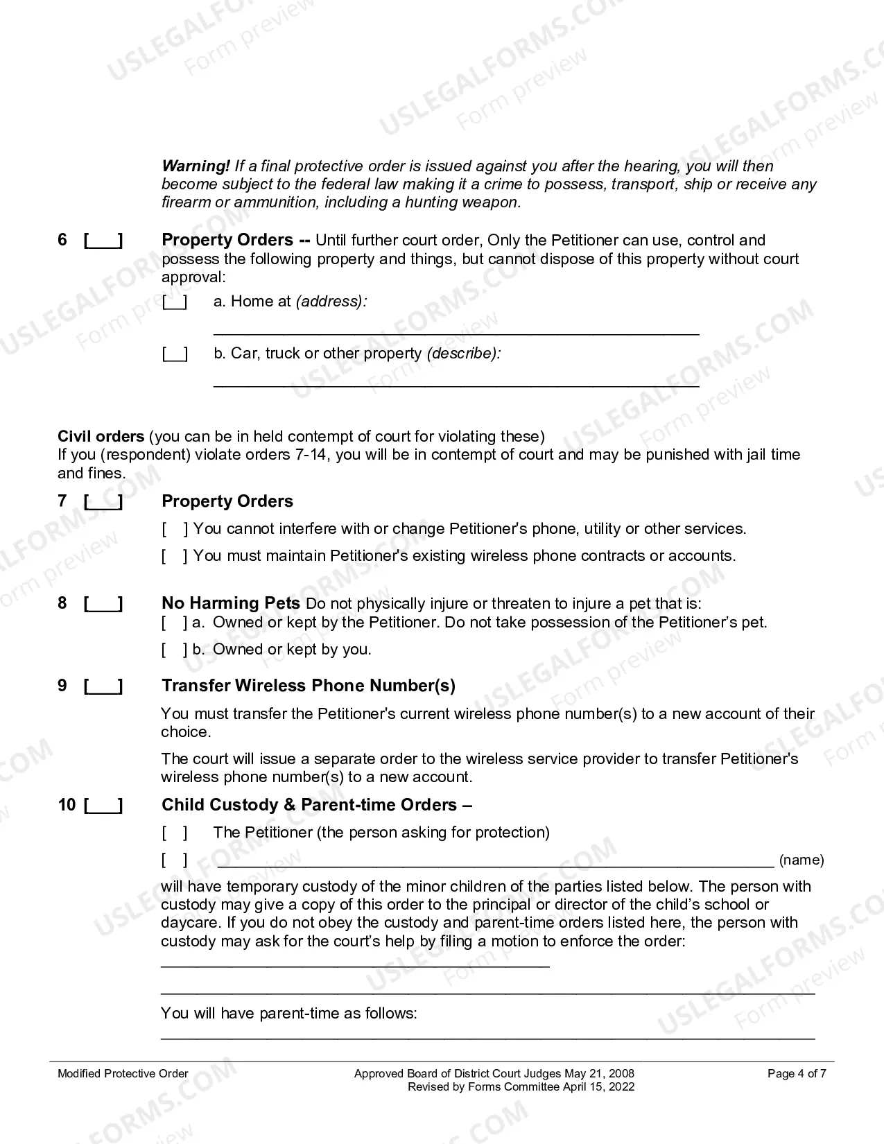 Preview Modified Protective Order