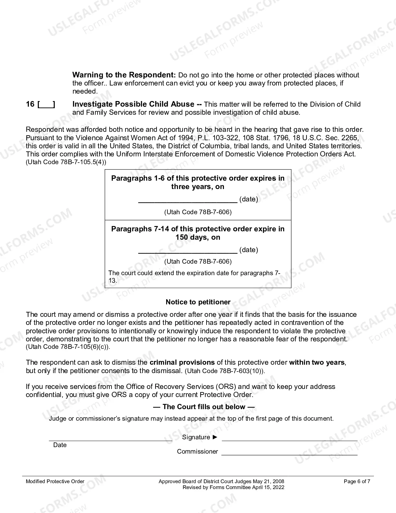 Preview Modified Protective Order