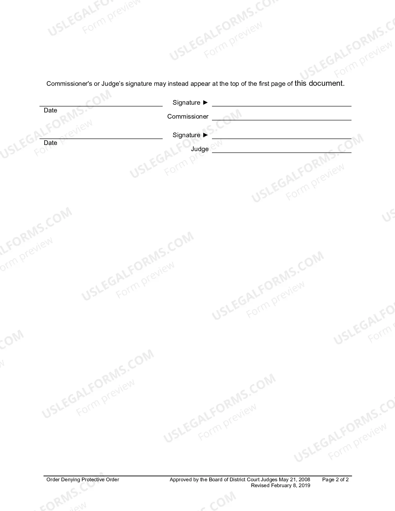 Preview Order Denying Protective Order