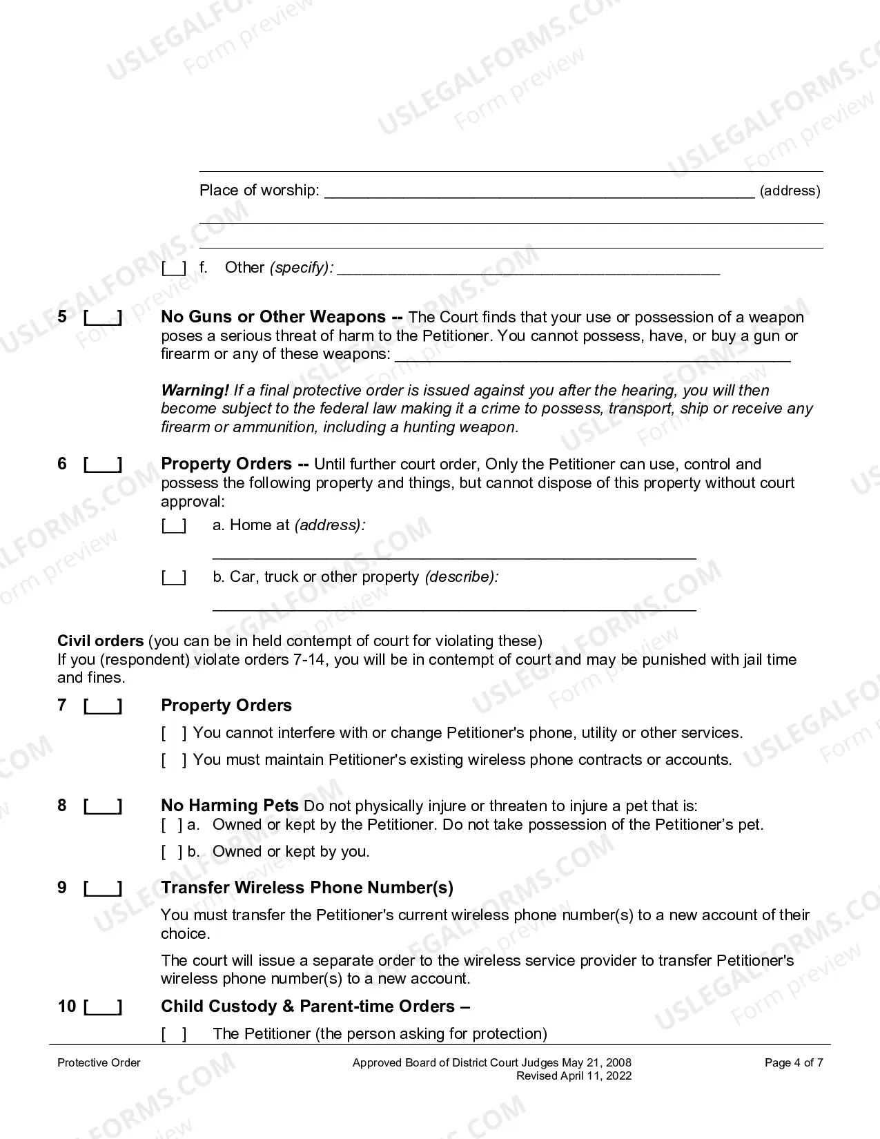 Preview Protective Order