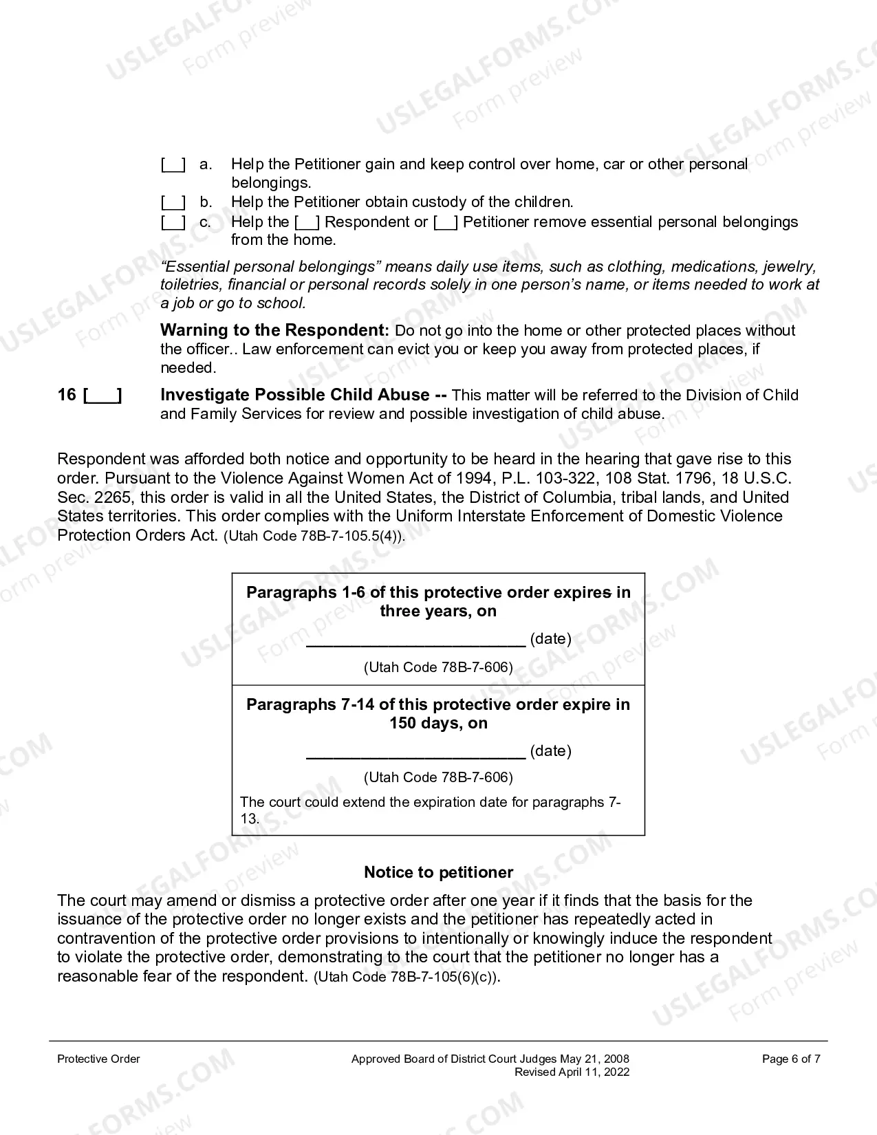 Preview Protective Order