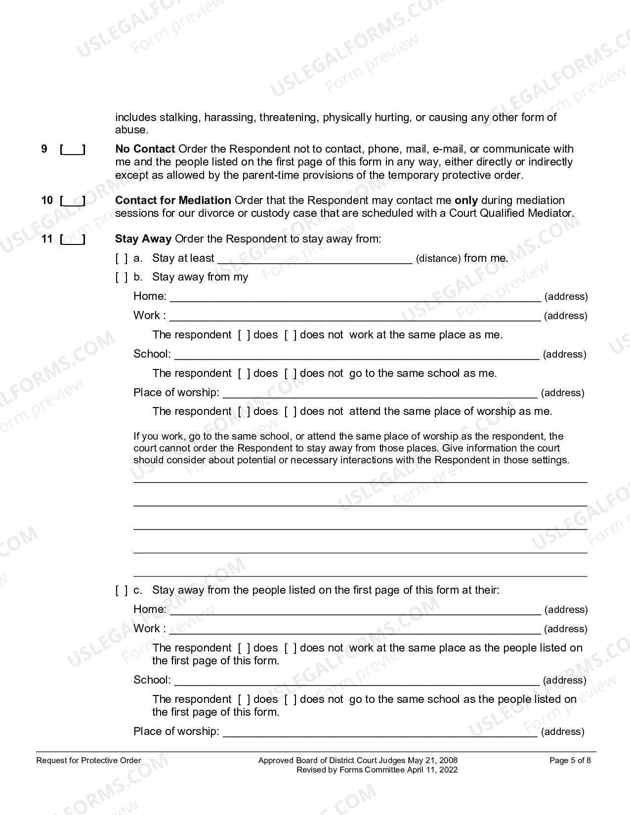Preview Request For Protective Order