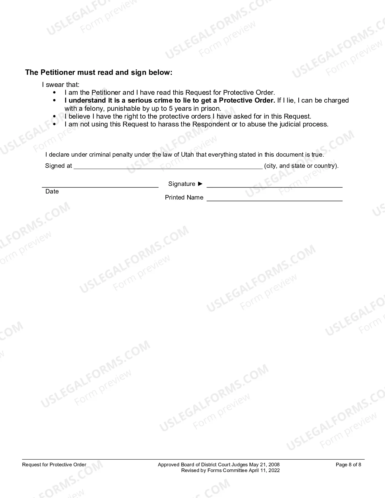 Preview Request For Protective Order