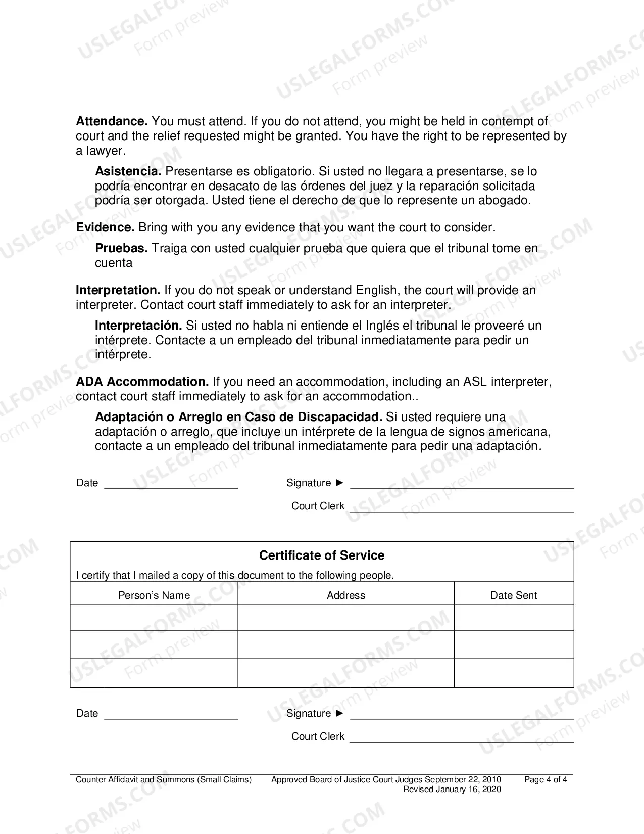 Preview Counter Affidavit And Summons