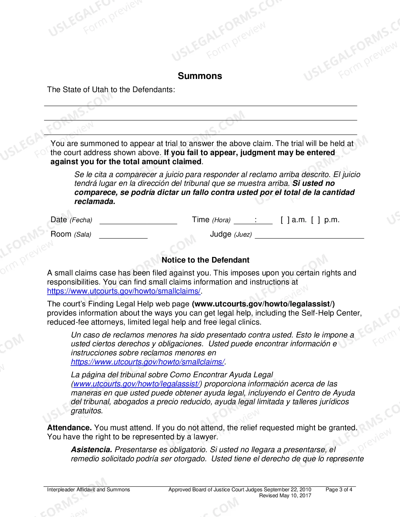 Preview Interpleader Affidavit And Summons