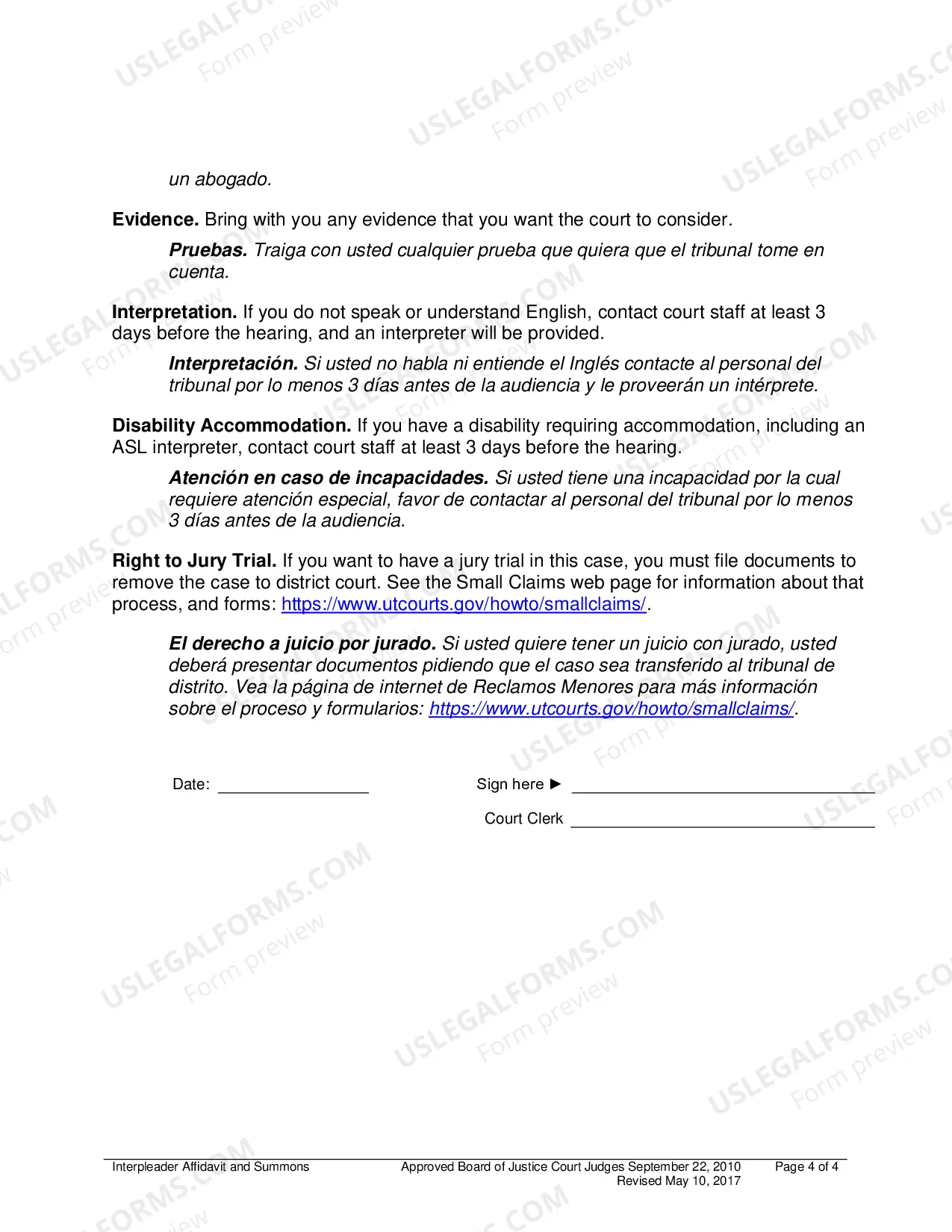 Preview Interpleader Affidavit And Summons