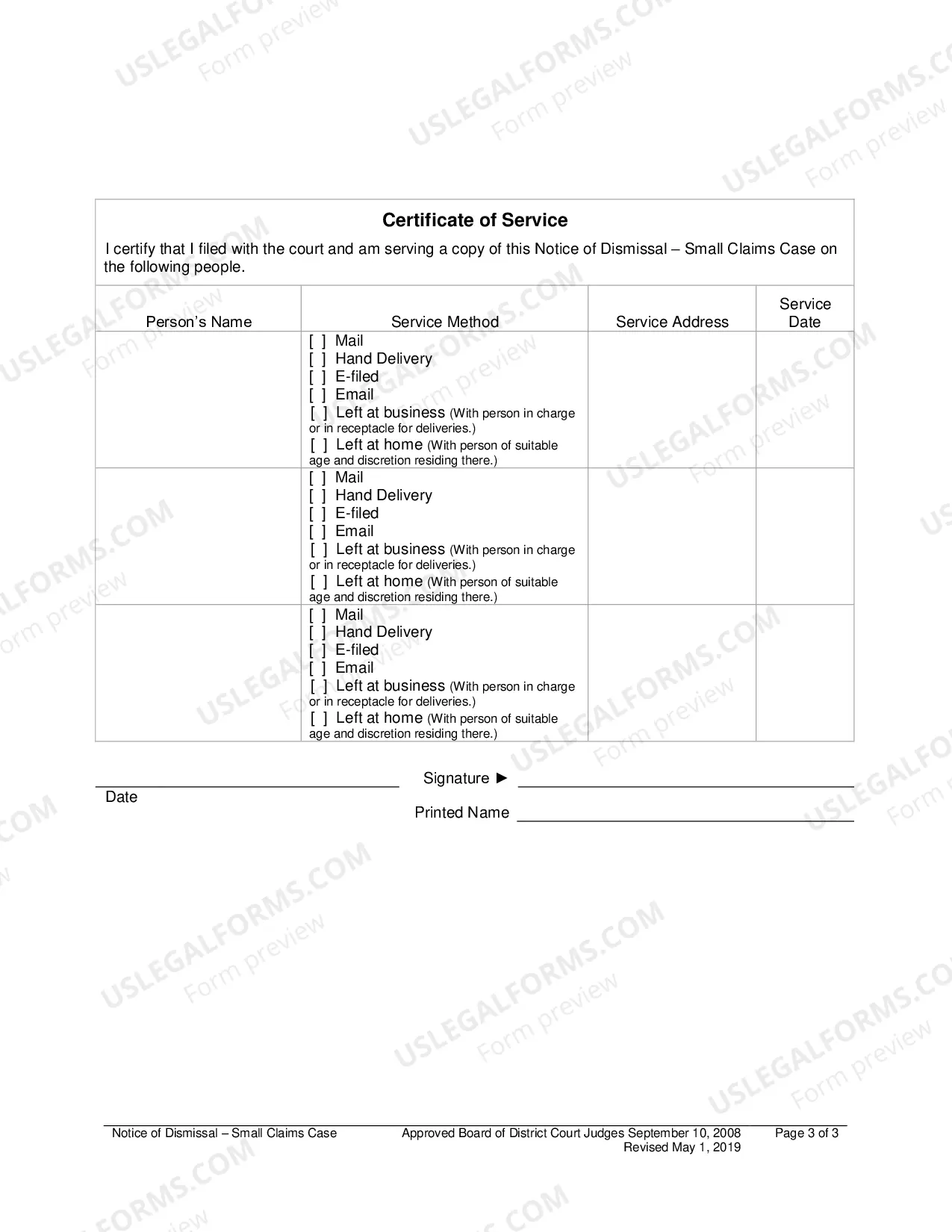 Preview Notice of Dismissal