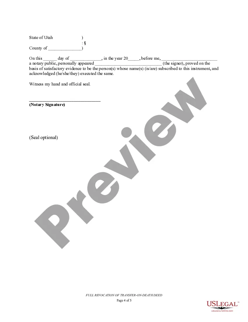 Preview Revocation of Transfer on Death Deed - Beneficiary Deed for Two Grantors