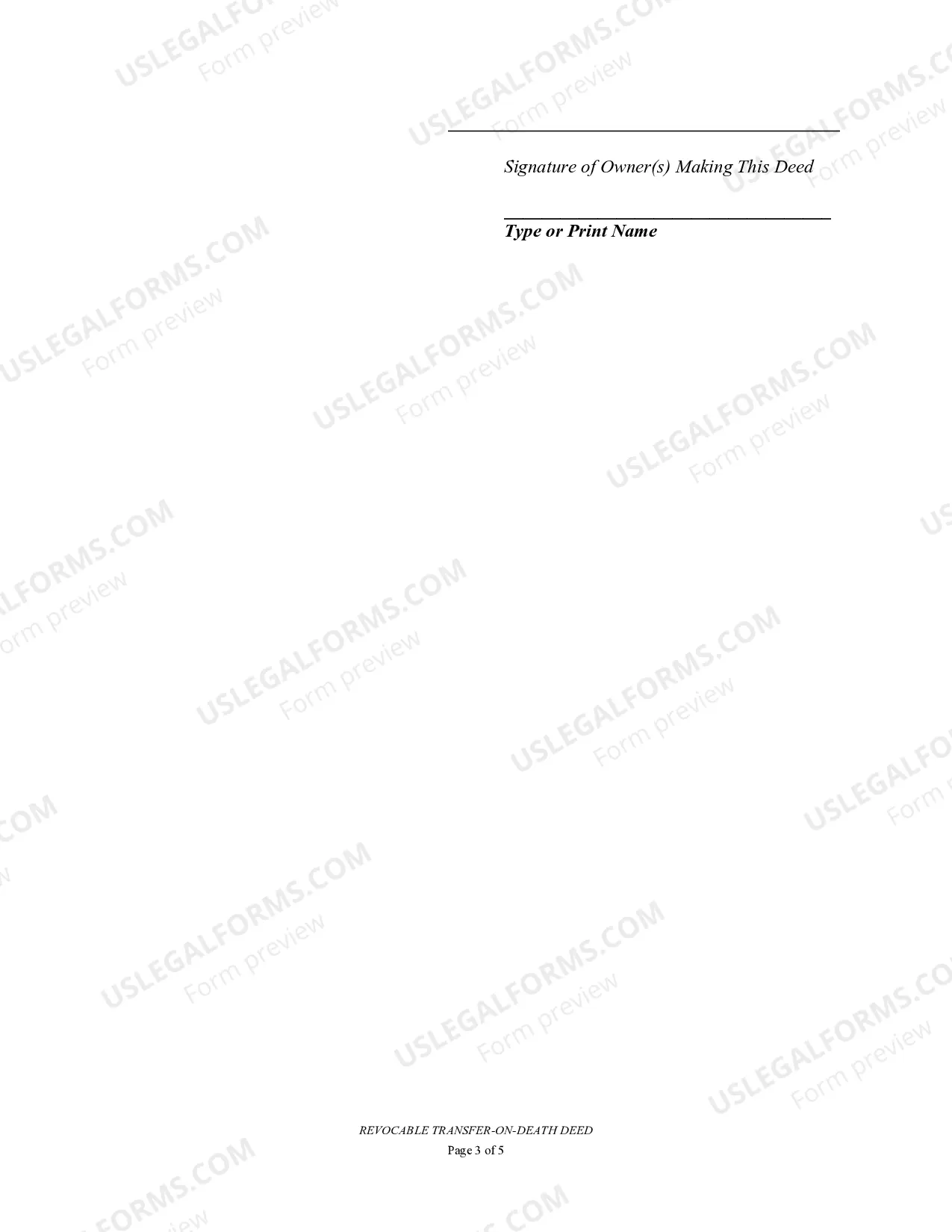 Preview Transfer on Death Deed or TOD - Beneficiary Deed for Individual to a Business Entity