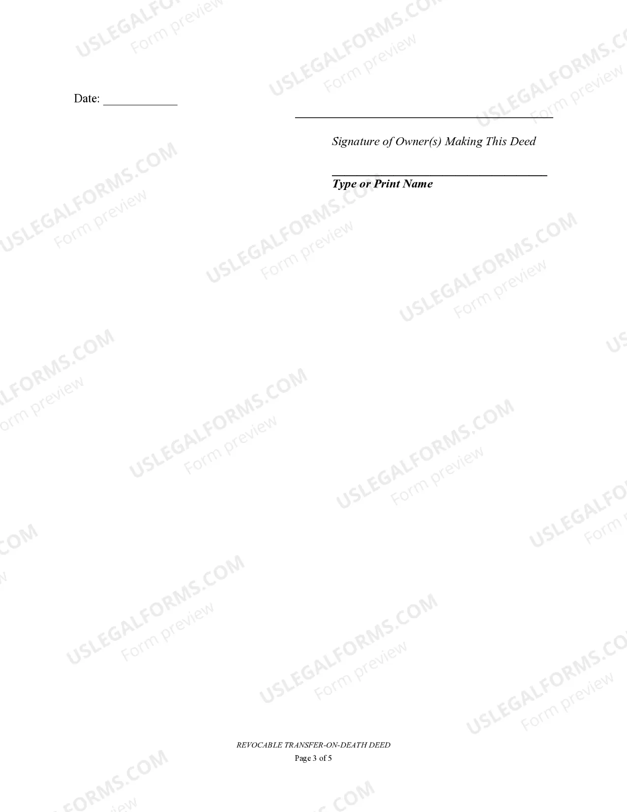 Preview Transfer on Death Deed or TOD - Beneficiary Deed for Individual to a Trust