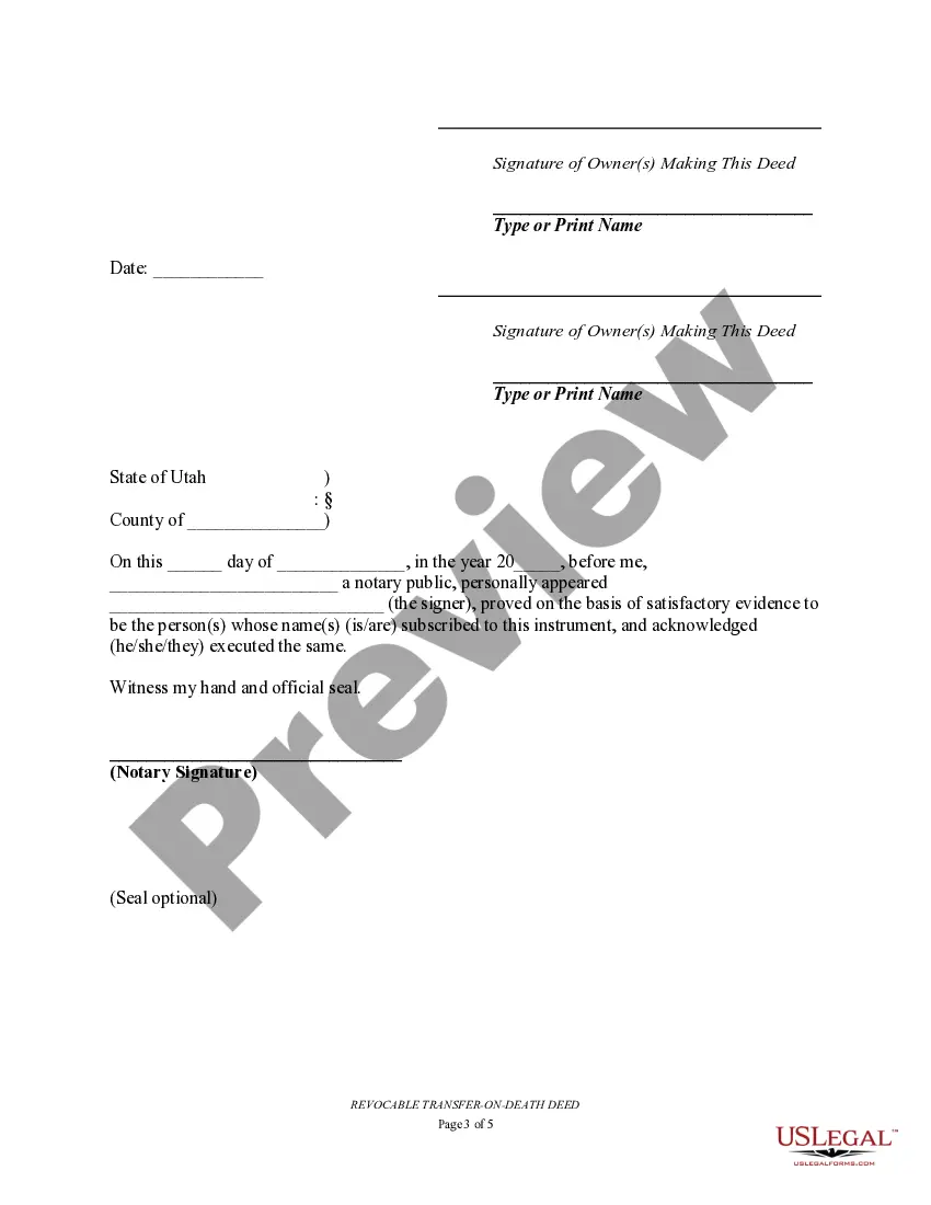 Preview Transfer on Death Deed or TOD - Beneficiary Deed for Two Married Individuals to Individual