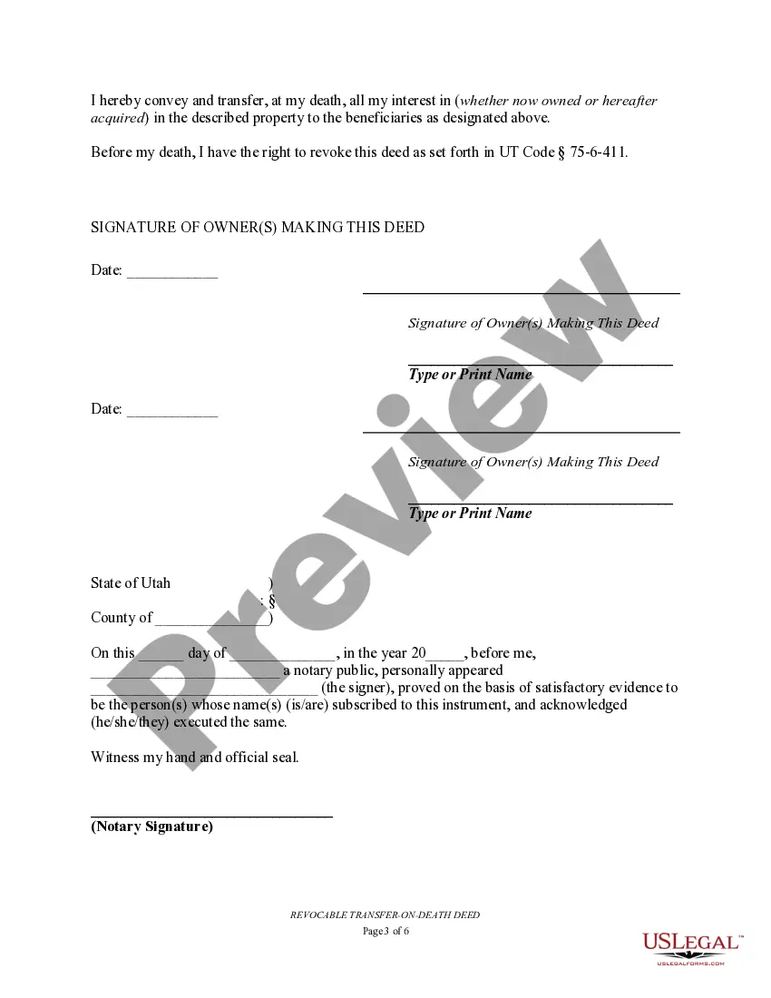 Preview Transfer on Death Deed or TOD - Beneficiary Deed for Two Individuals to Multiple Individuals