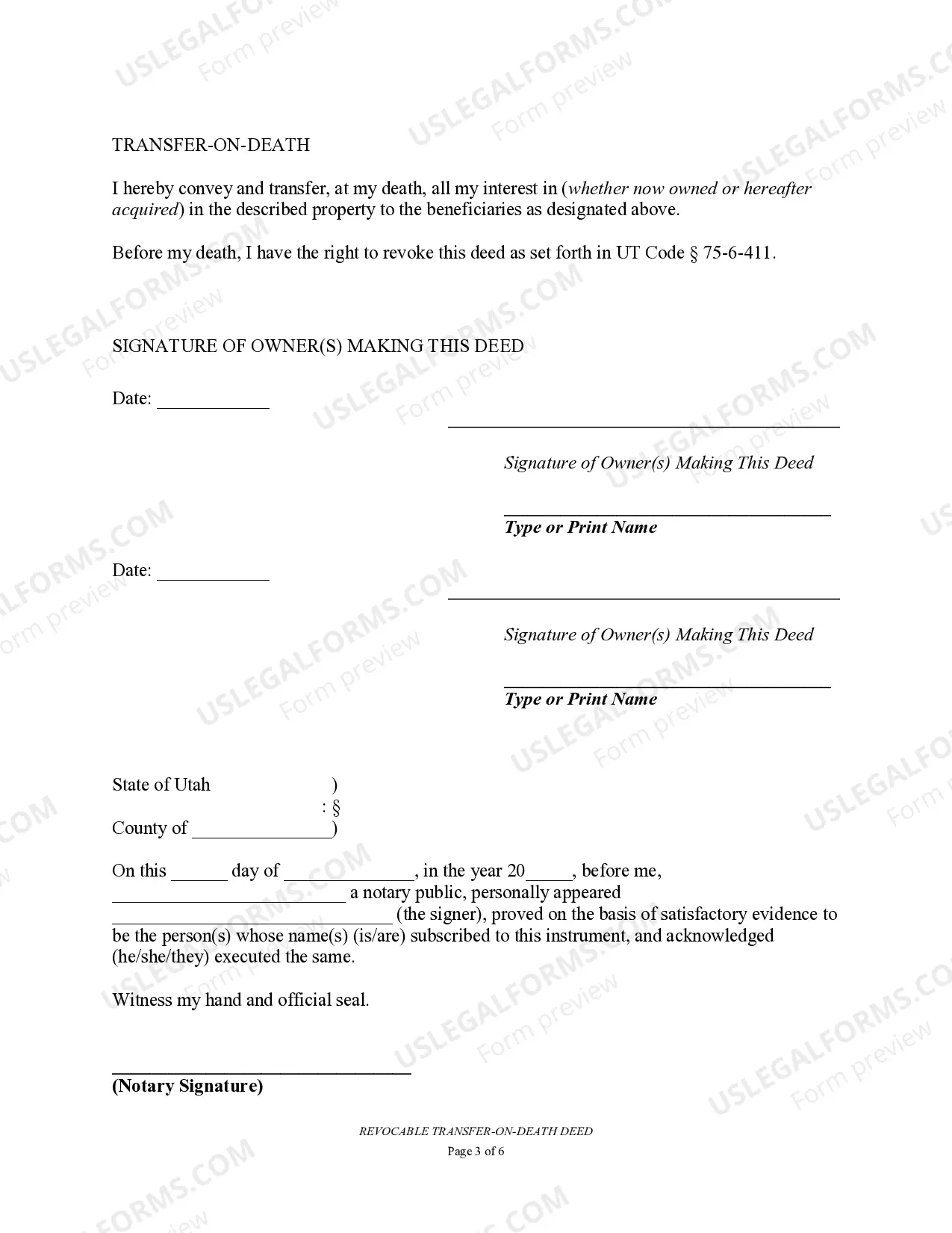 Preview Transfer on Death Deed or TOD - Beneficiary Deed for Two Individuals to a Trust