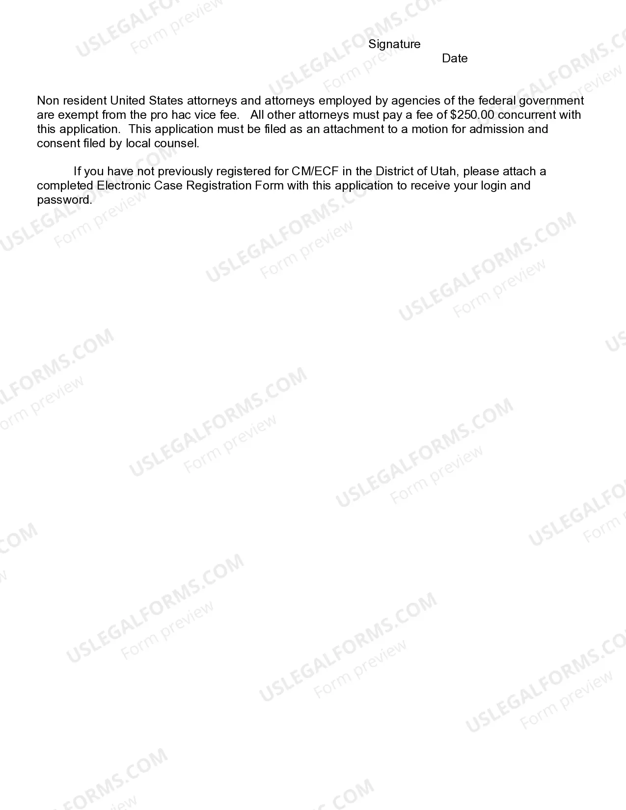 Preview Pro Hac Vice Forms and Procedure